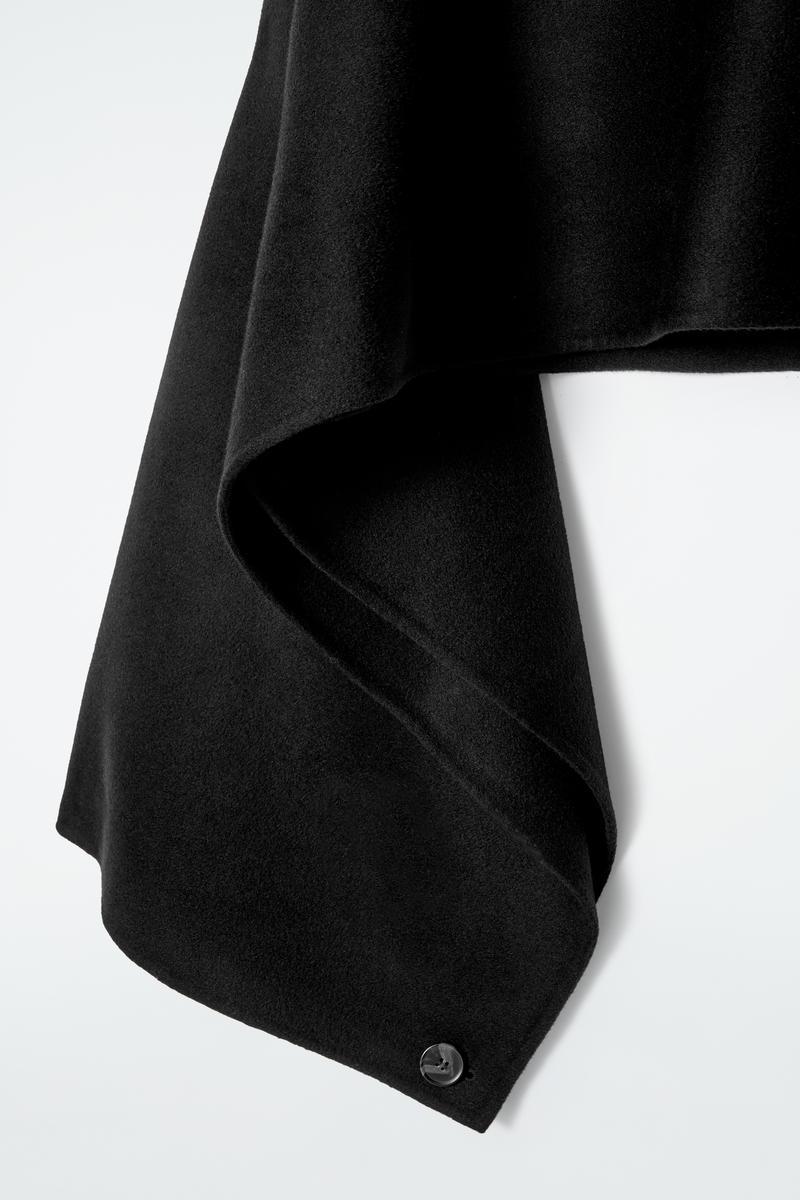 COS Double-Faced Wool Hybrid Cape in Black | Lyst