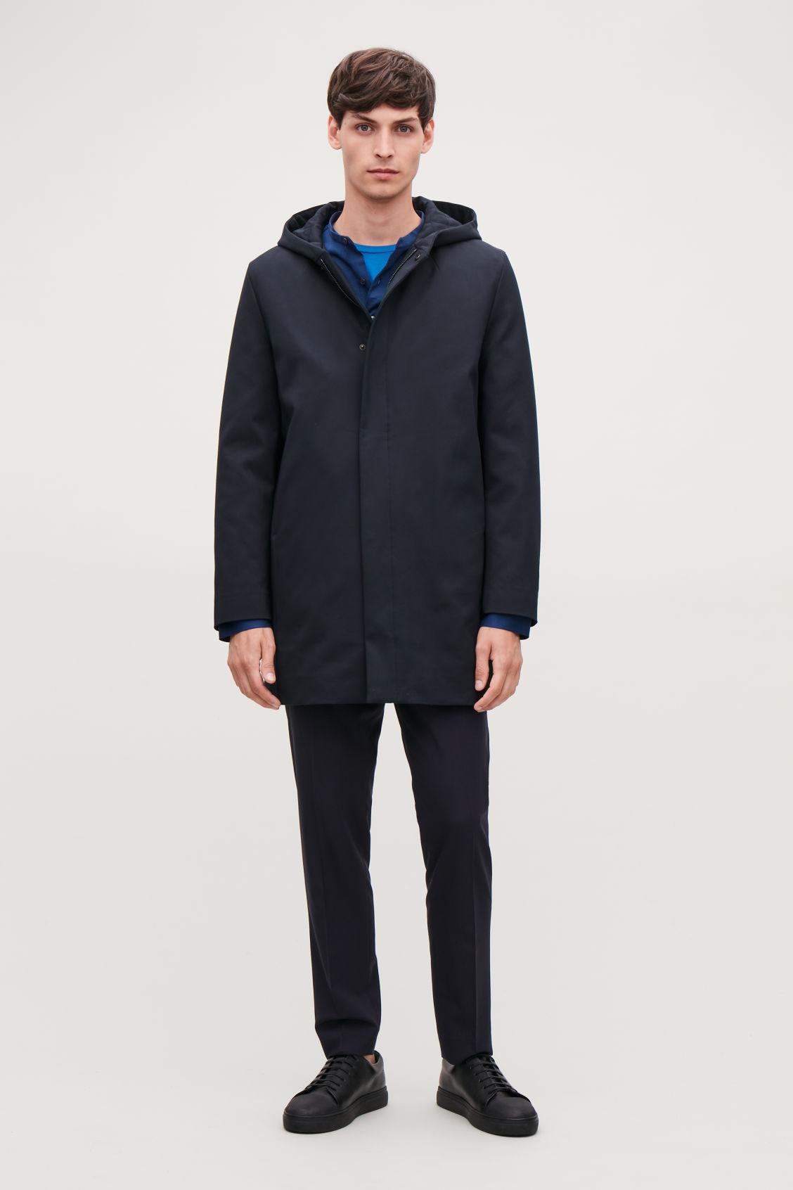 COS Padded Cotton Parka in Blue for Men | Lyst