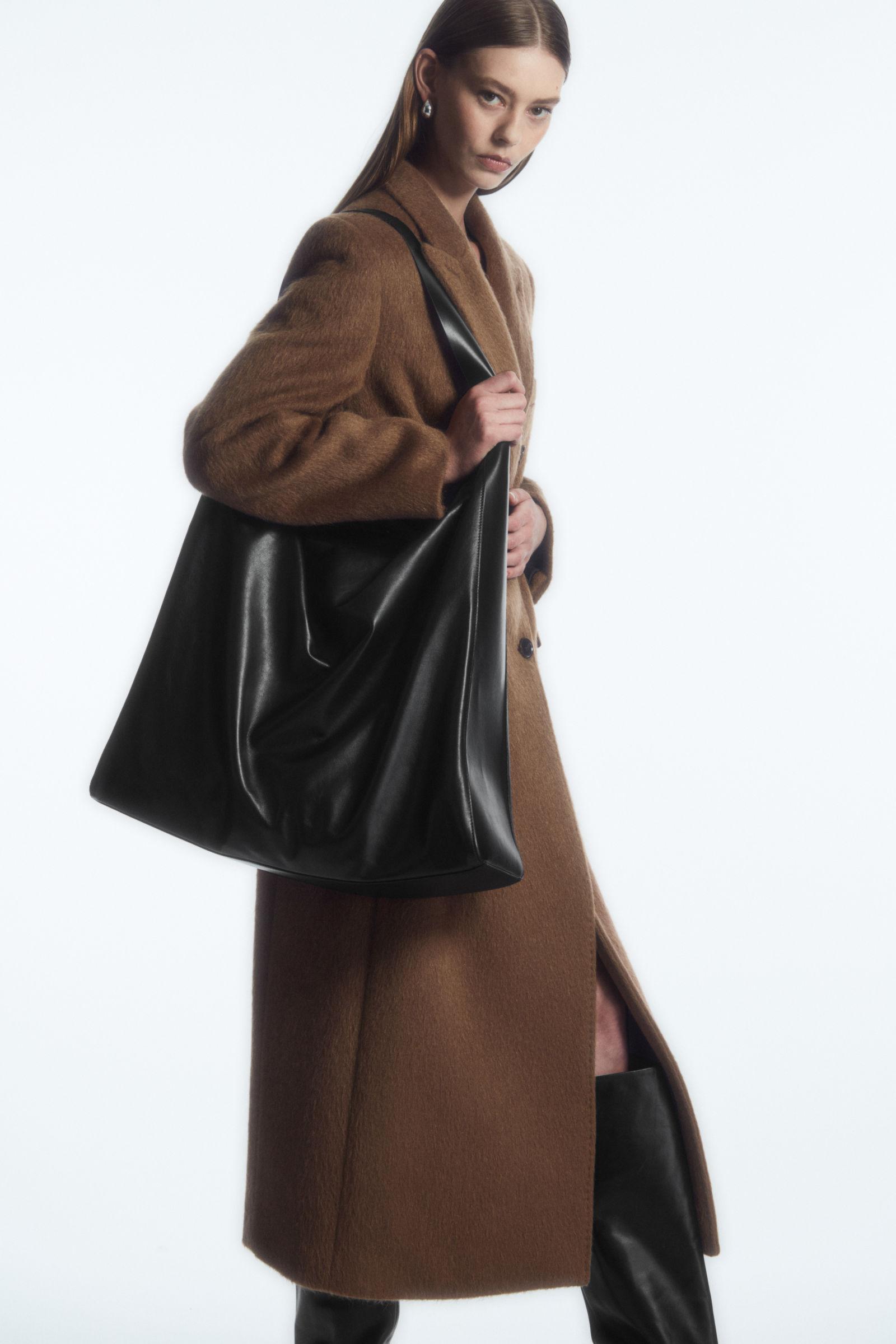 COS Oversized Slouchy Tote Leather in Black Lyst UK