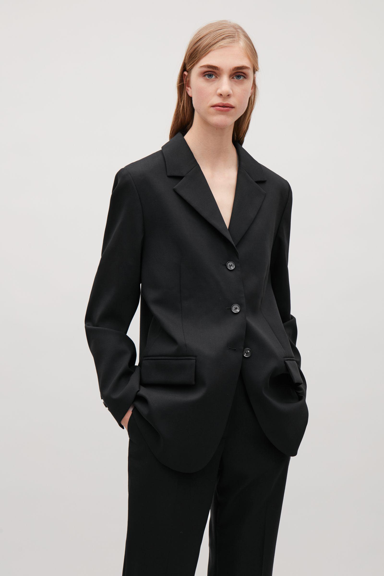 COS Oversized Wool Blazer in Black - Lyst