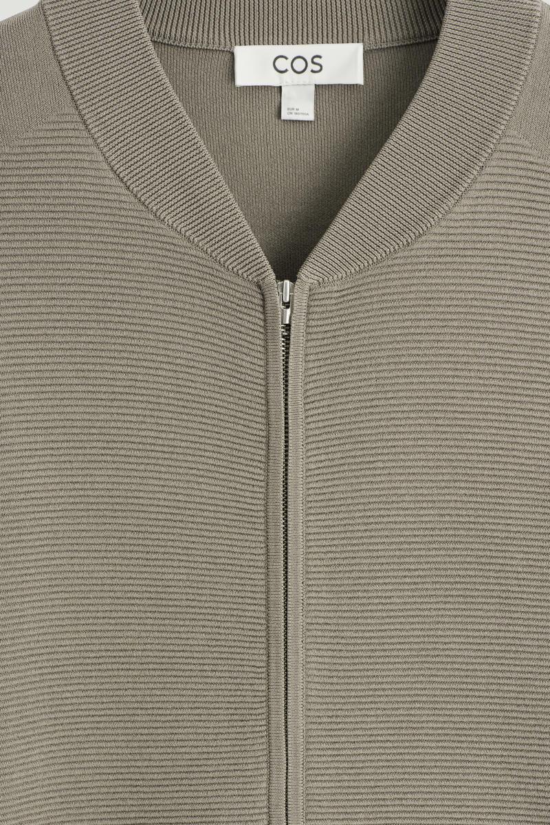 COS Textured Knitted Bomber Jacket in Gray for Men | Lyst