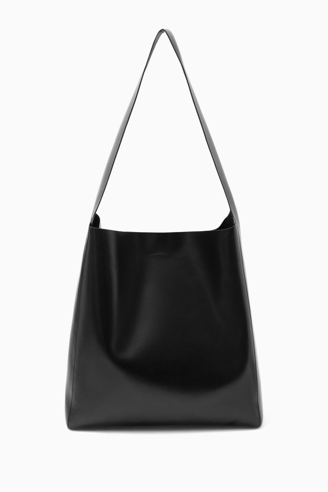 【COS】SLOUCHY SHOULDER BAG - LEATHER COS Slouchy Shoulder Bag - Leather in Black | Lyst