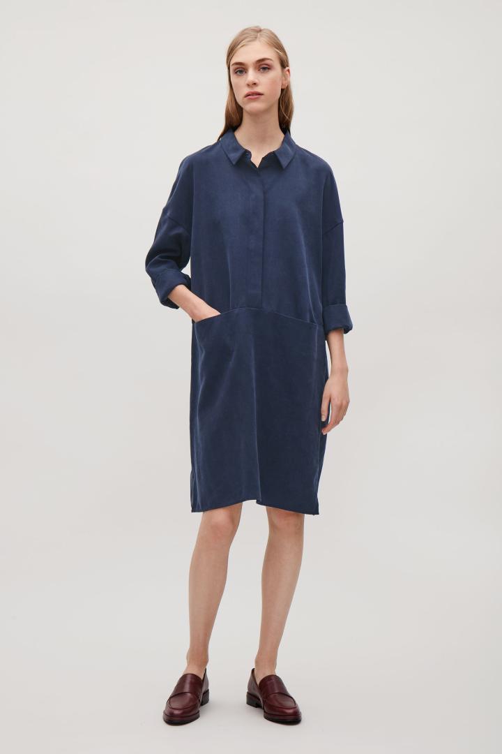 COS Oversized Shirt Dress in Blue | Lyst