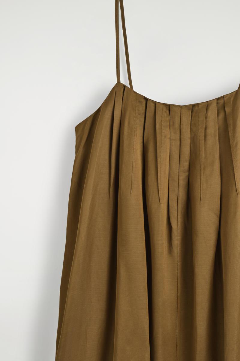 COS Pleated Fluid Maxi Dress in Natural | Lyst
