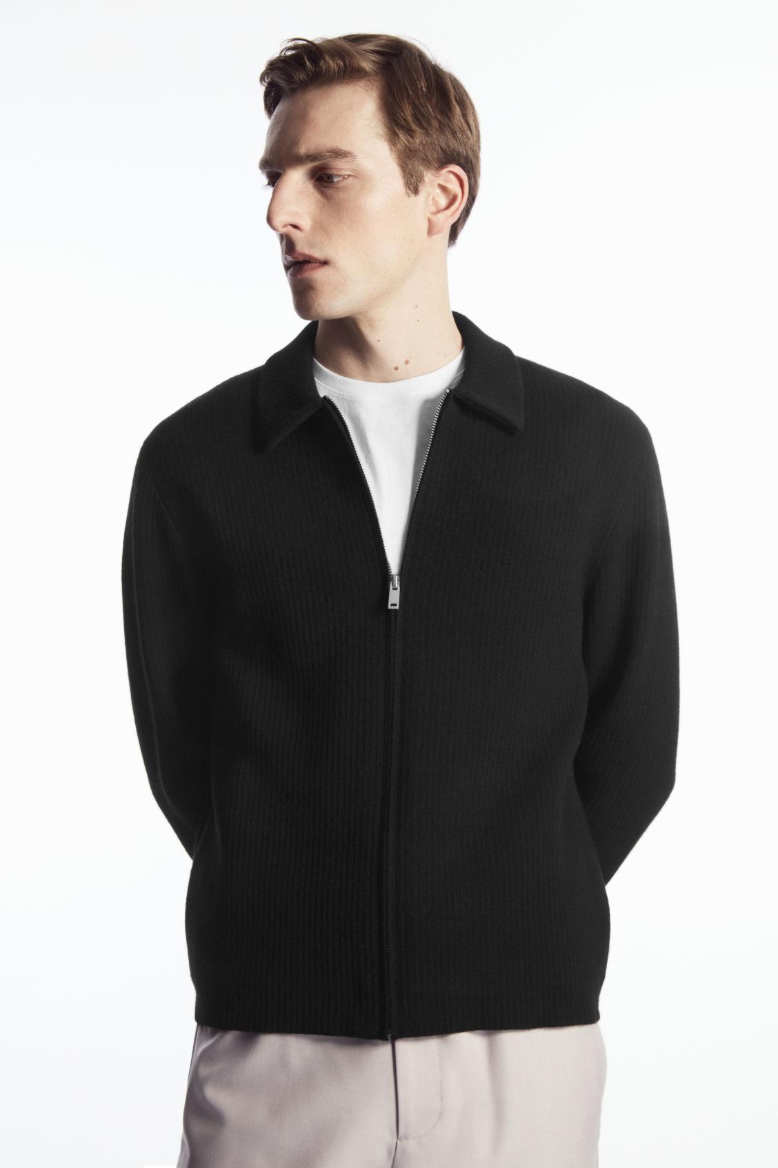 cos zip up wool jacket ウール ジップブルゾン ジャケット MERINO WOOL ZIP-UP TRACK JACKET - GRAY | COS US