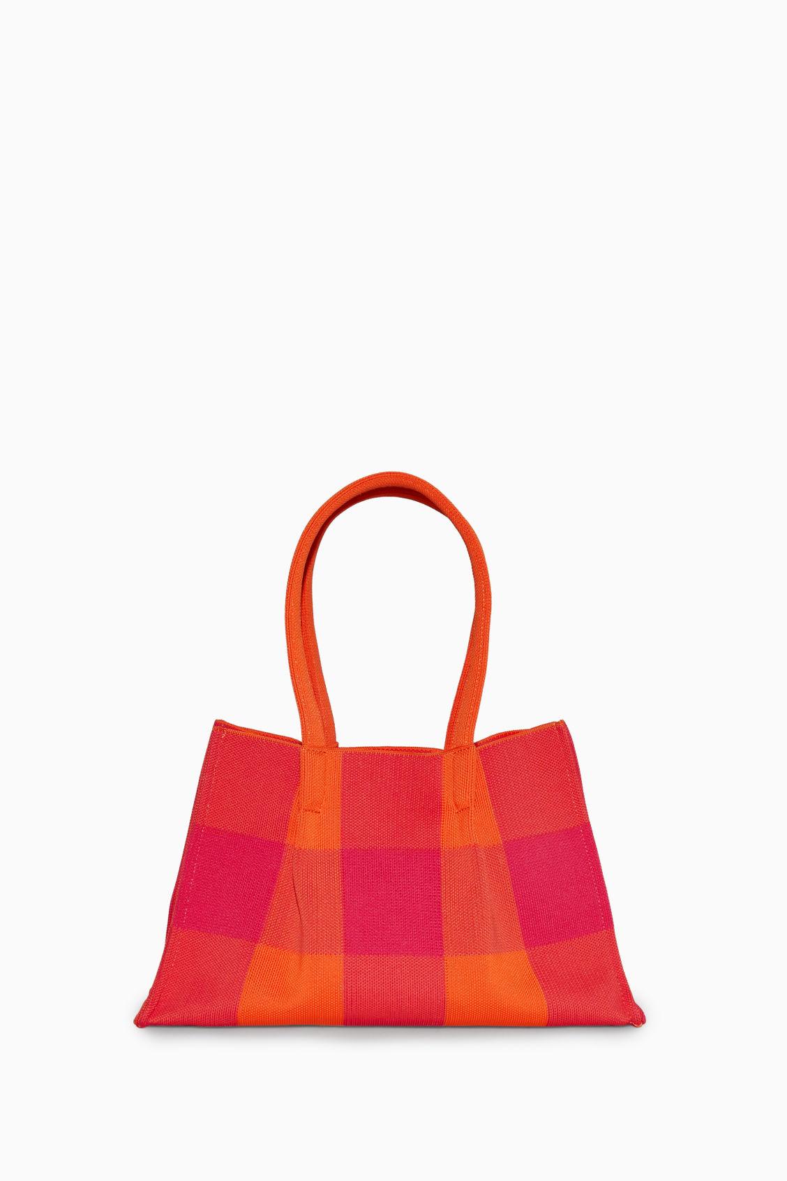 COS Mini Checked Shopper in Red | Lyst