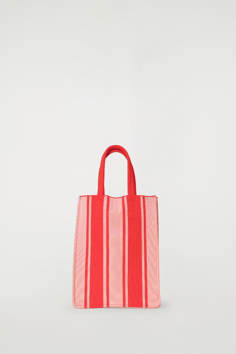 COS Mini Striped Tote Bag in Red | Lyst