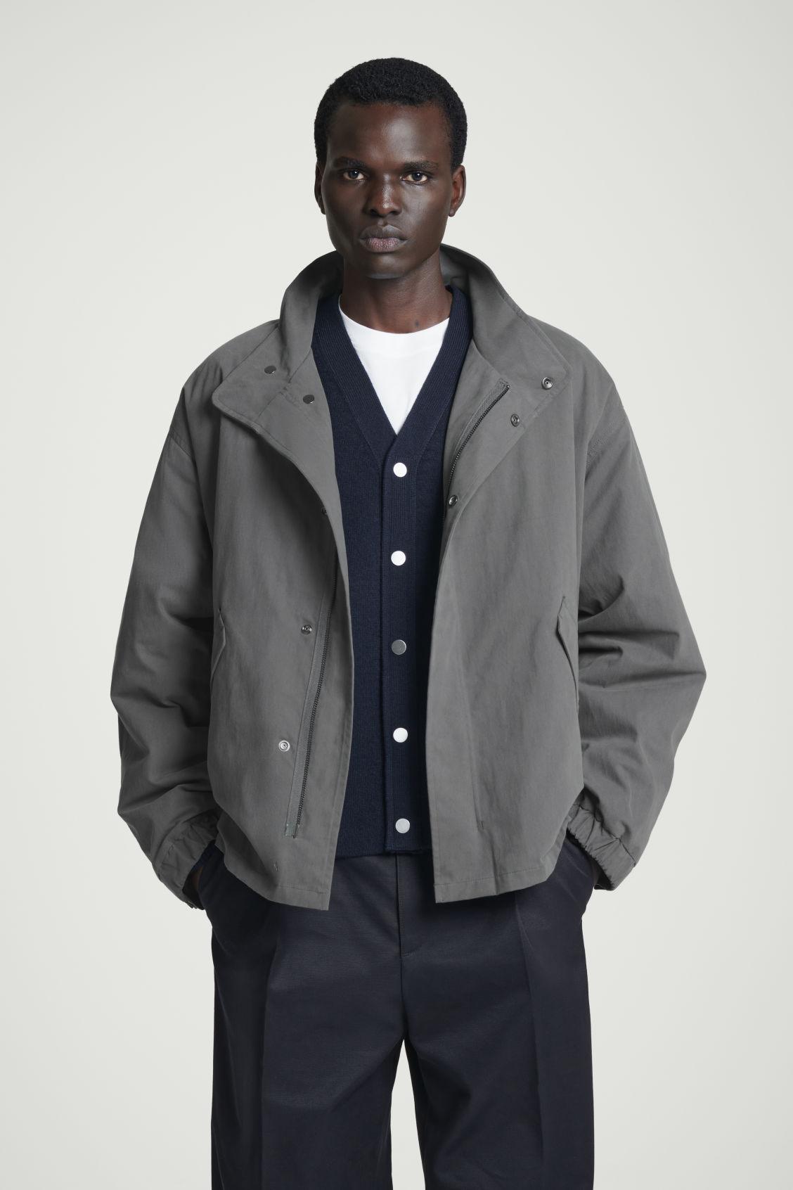 ジャケット・アウター <COS> BLACK / GREY JACKET COS Hooded Bomber Jacket in GREY | endource