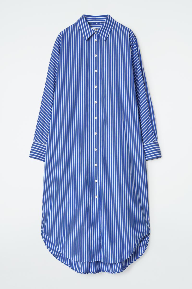 COS Relaxed Cotton Shirt Dress in Blue | Lyst