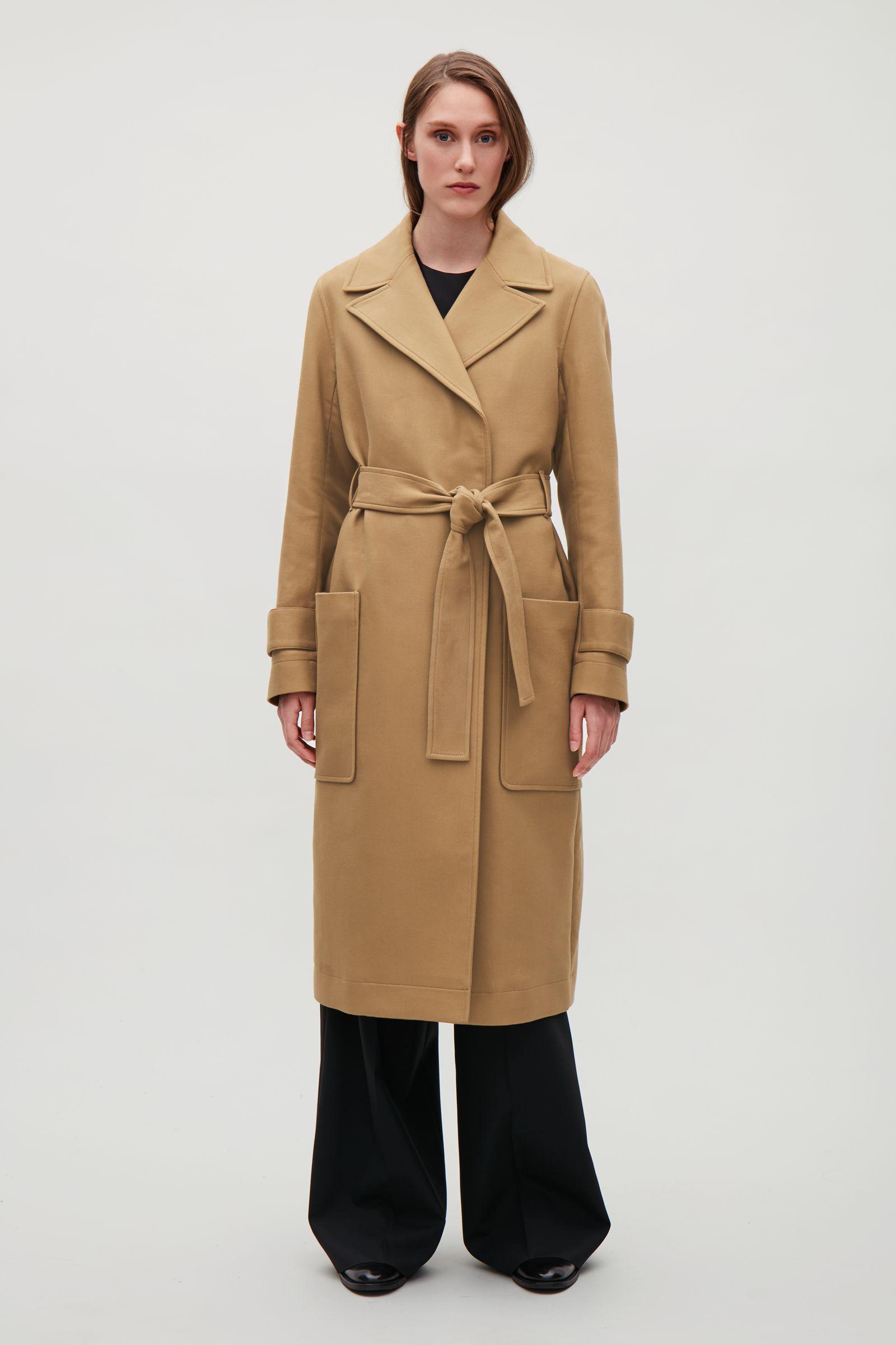 COS Cotton Trench Coat With Large Pockets in Dark Beige (Natural) - Lyst