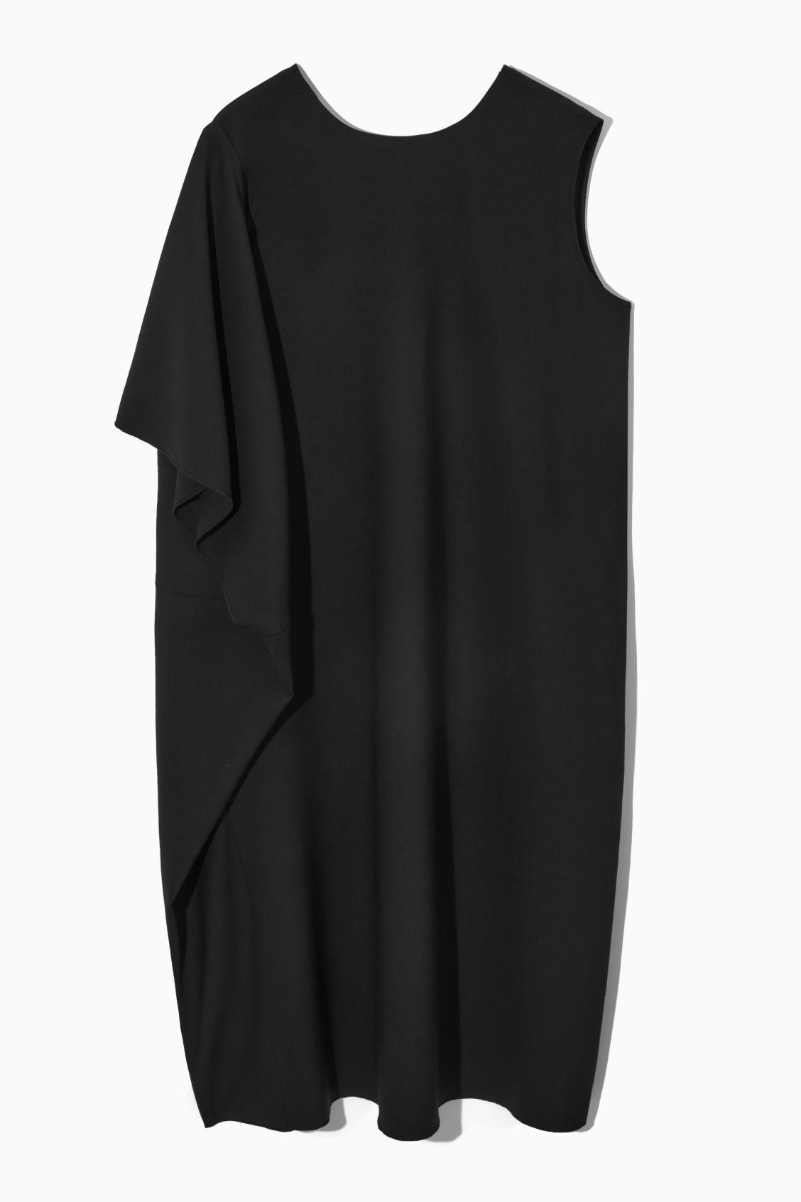 COS Asymmetricsleeve Midi Dress in Black Lyst