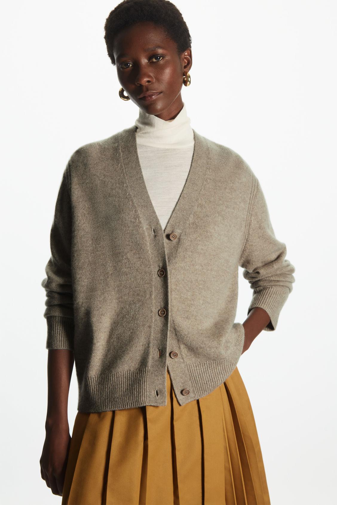 COS Pure Cashmere Cardigan in Natural | Lyst