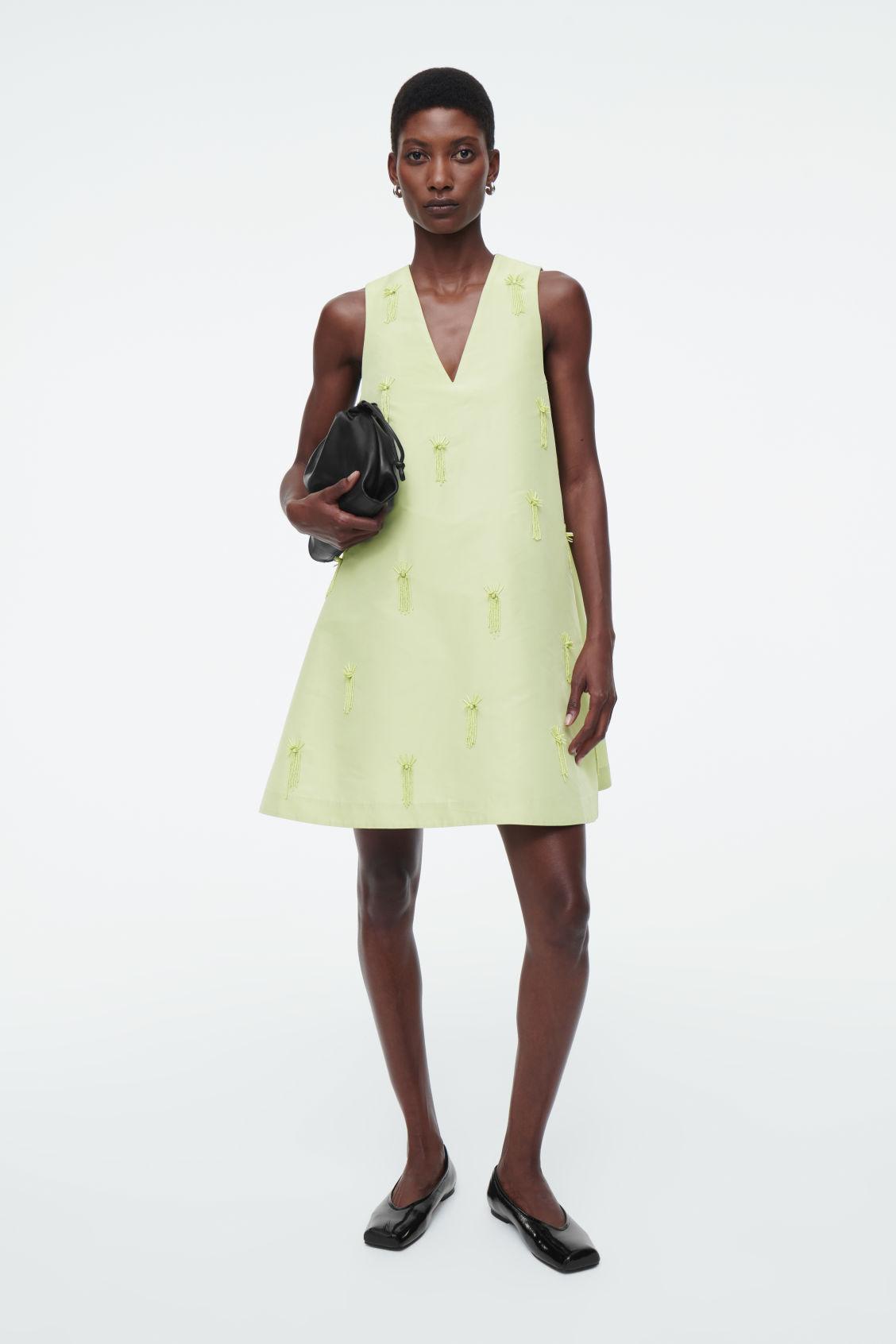 COS Embellished Mini Shift Dress in Yellow | Lyst COS Embellished Mini Shift Dress in Yellow | Lyst