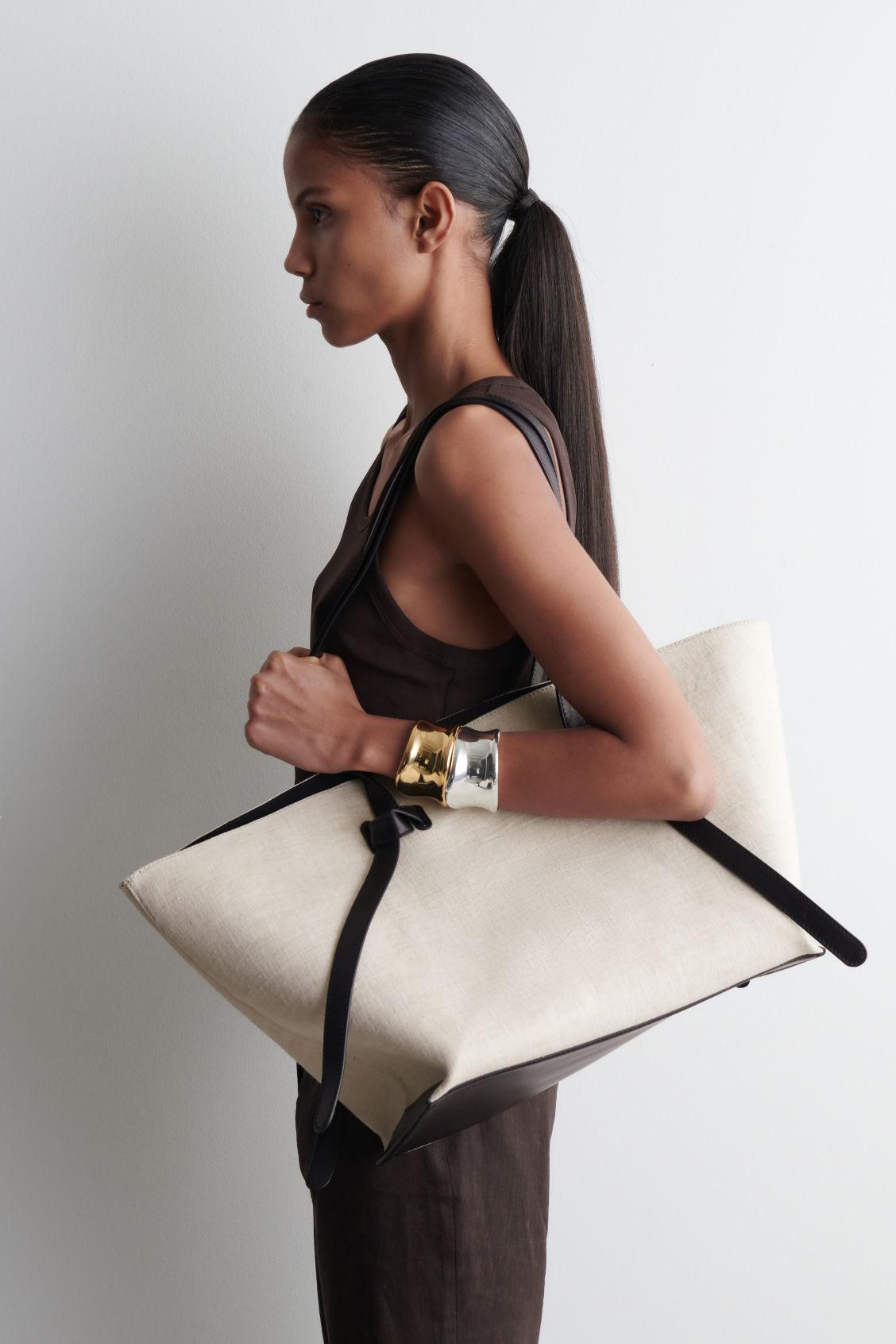 COS Pinch Tote Bag in Natural | Lyst