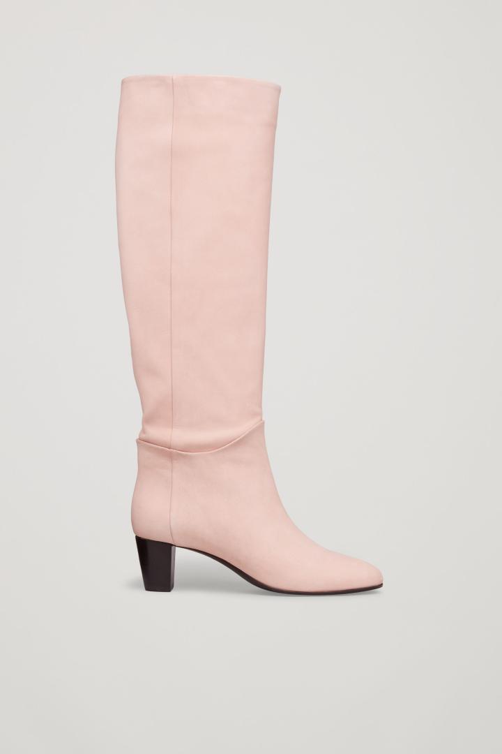 COS Knee-high Leather Boots in Pink - Lyst