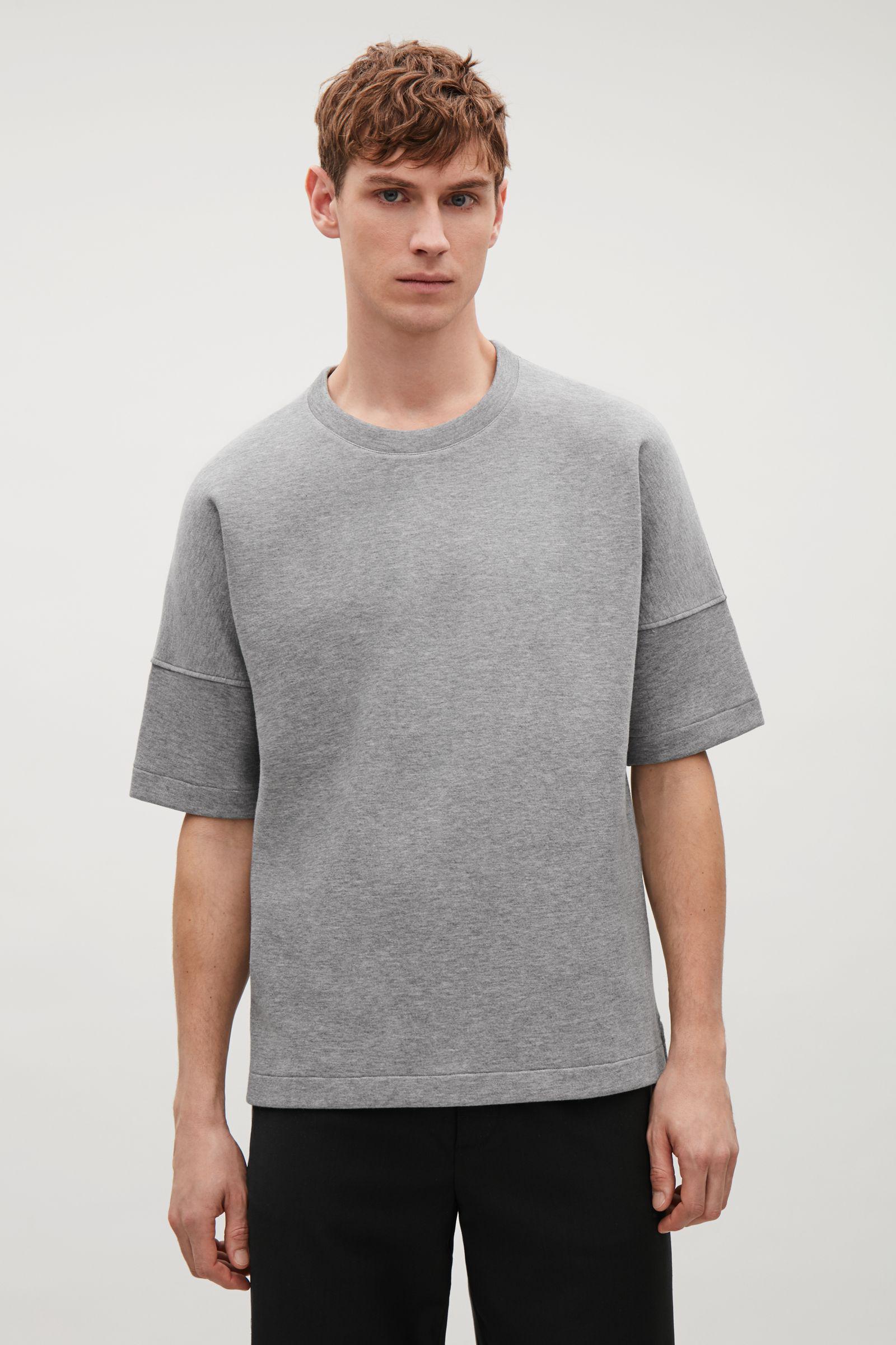 fractura Tristemente Énfasis COS Oversized Short-sleeve Sweatshirt in Gray for Men | Lyst