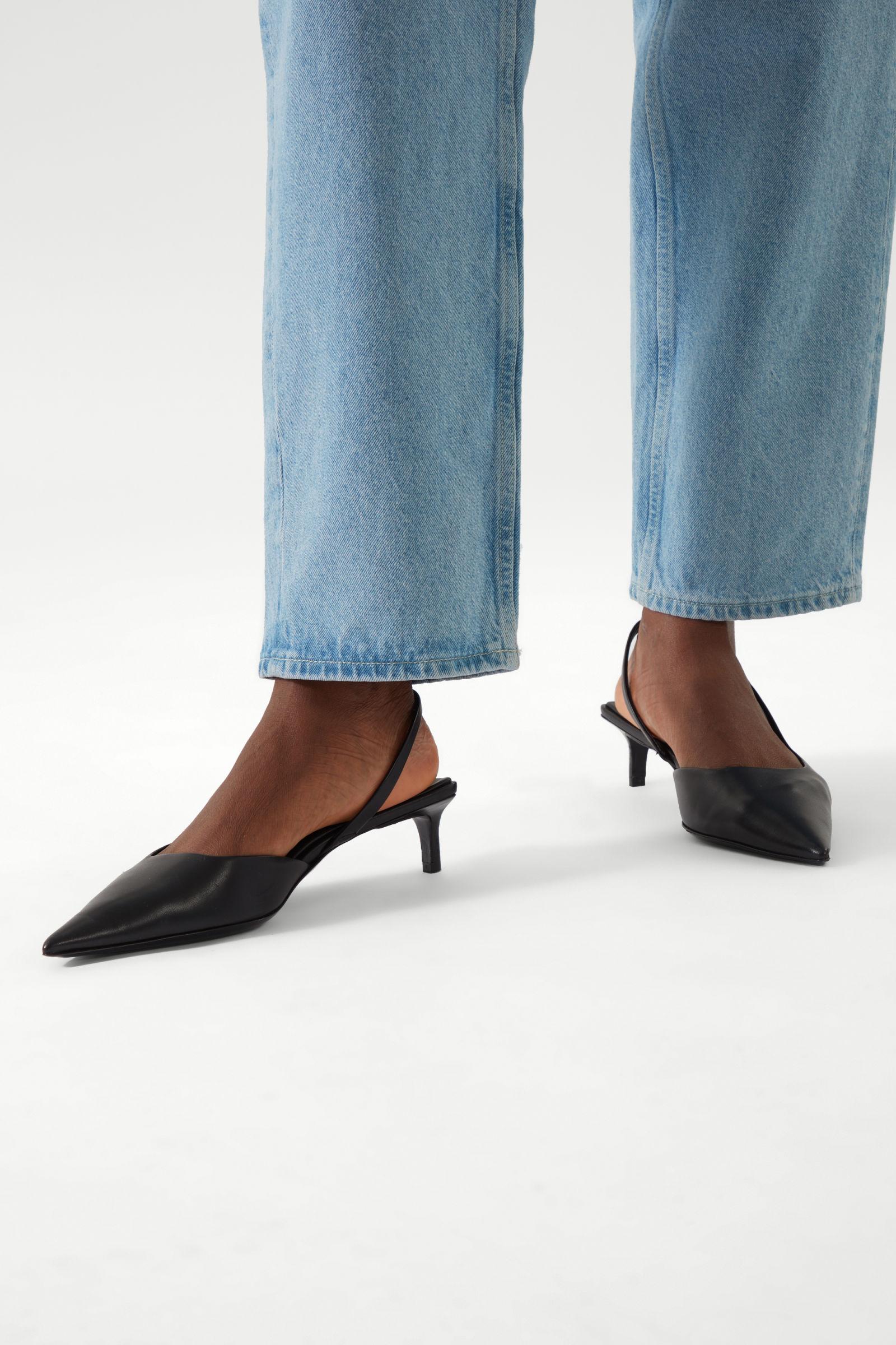 COS Leather Slingback Pumps in Black | Lyst UK