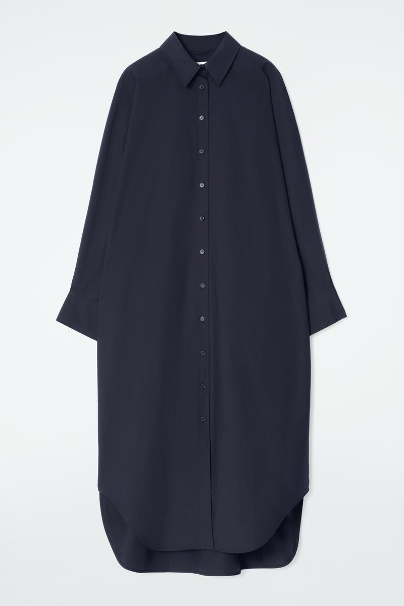 italian linen shift dress lightweight linen angle to front side seam short sleeve dress with collar (tincture) TINCTURE / 0 main image 1