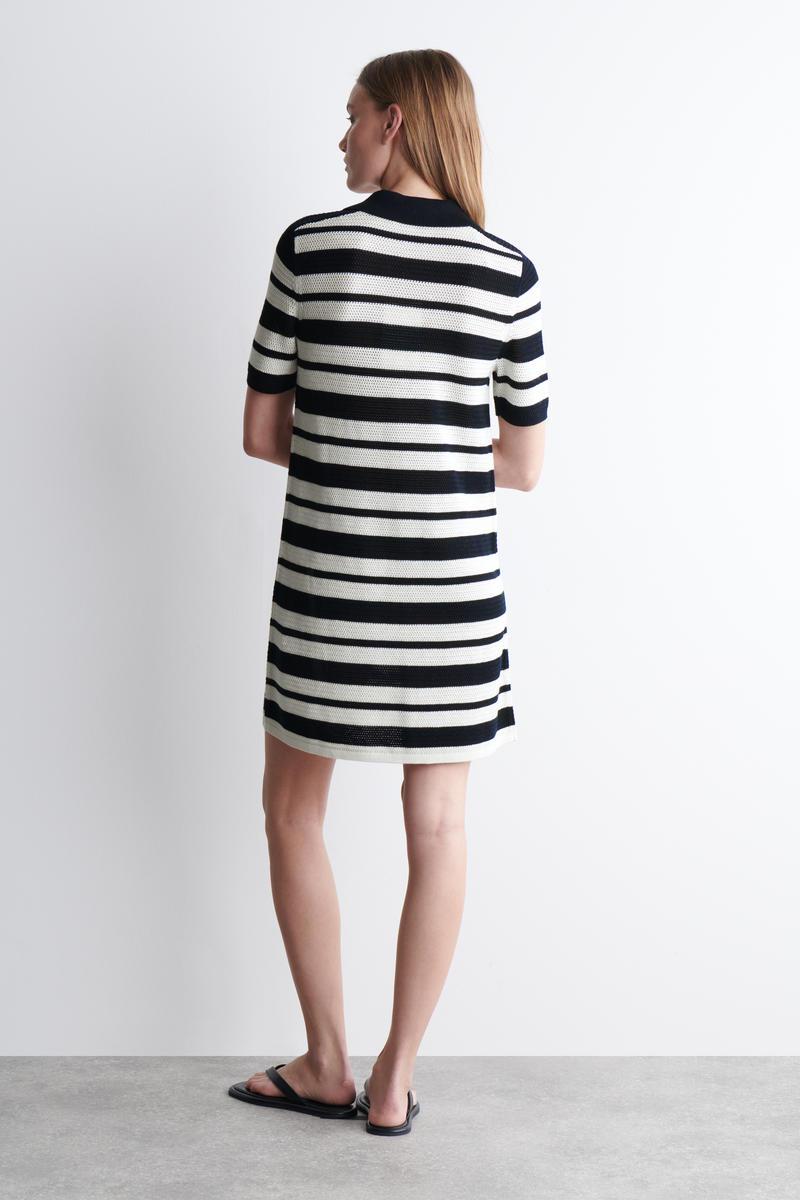 COS Open-Knit Polo Mini Dress in Blue | Lyst COS Open-Knit Polo Mini Dress in Blue | Lyst