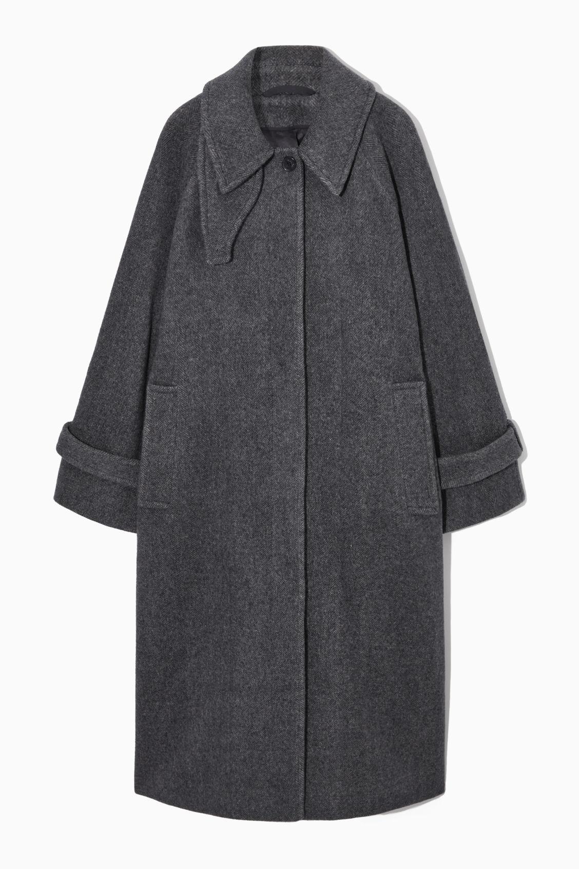 COS Oversized Rounded Wool Coat in Gray | Lyst