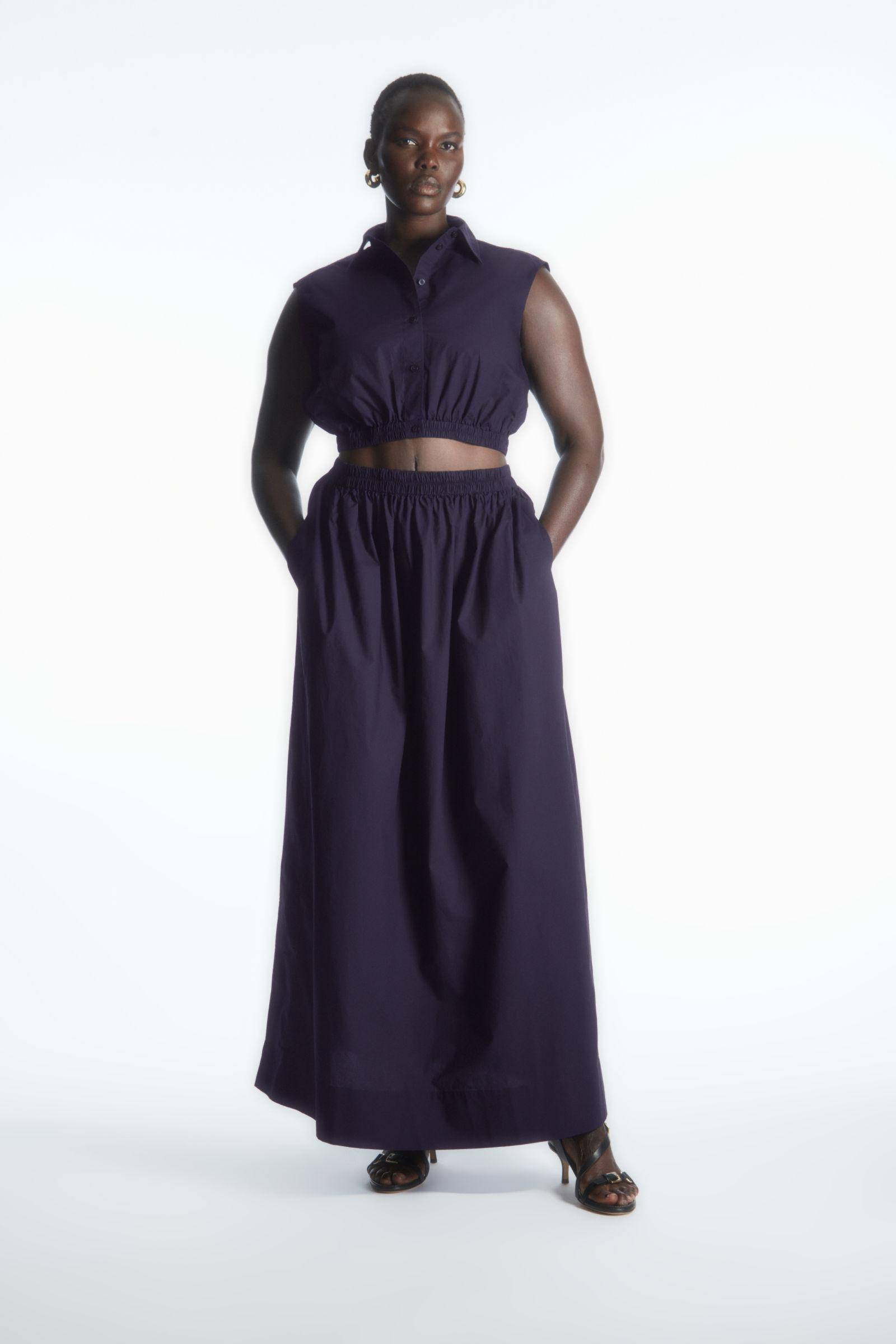 COS Voluminous Gathered Maxi Skirt in Blue Lyst UK