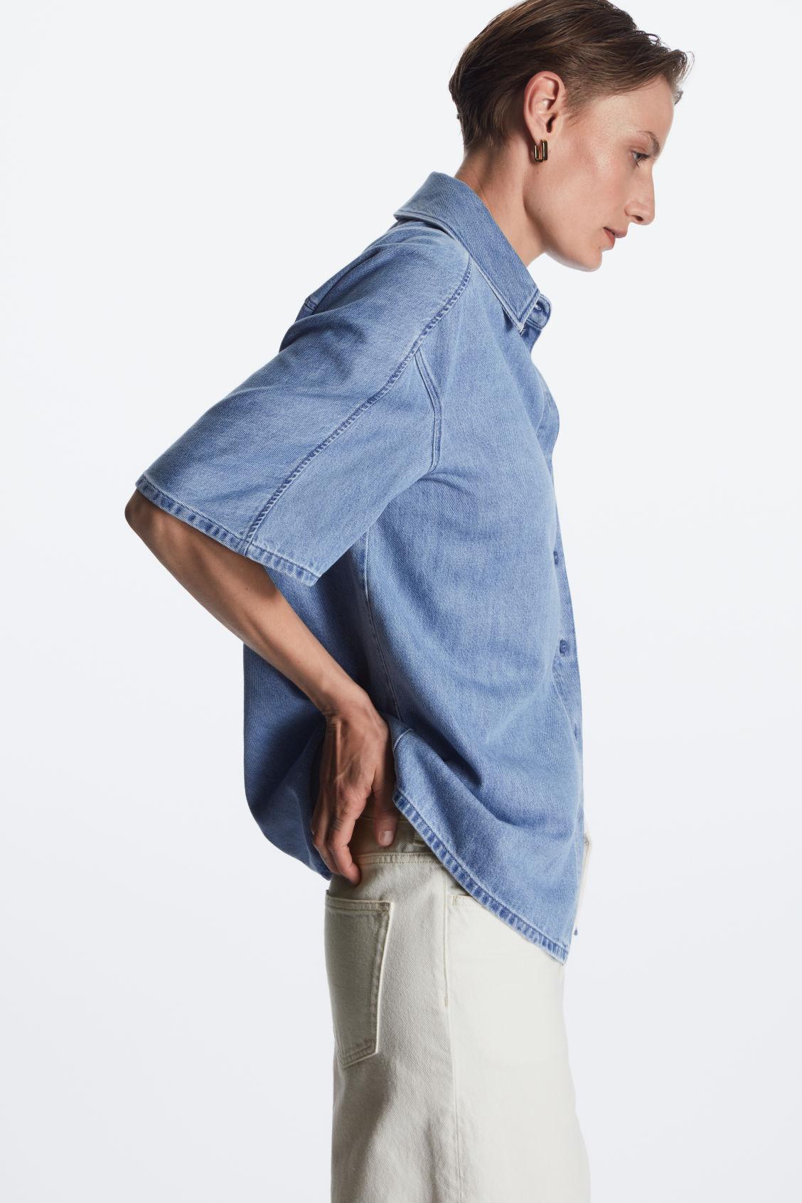 COS Oversized Denim Shirt in Blue | Lyst