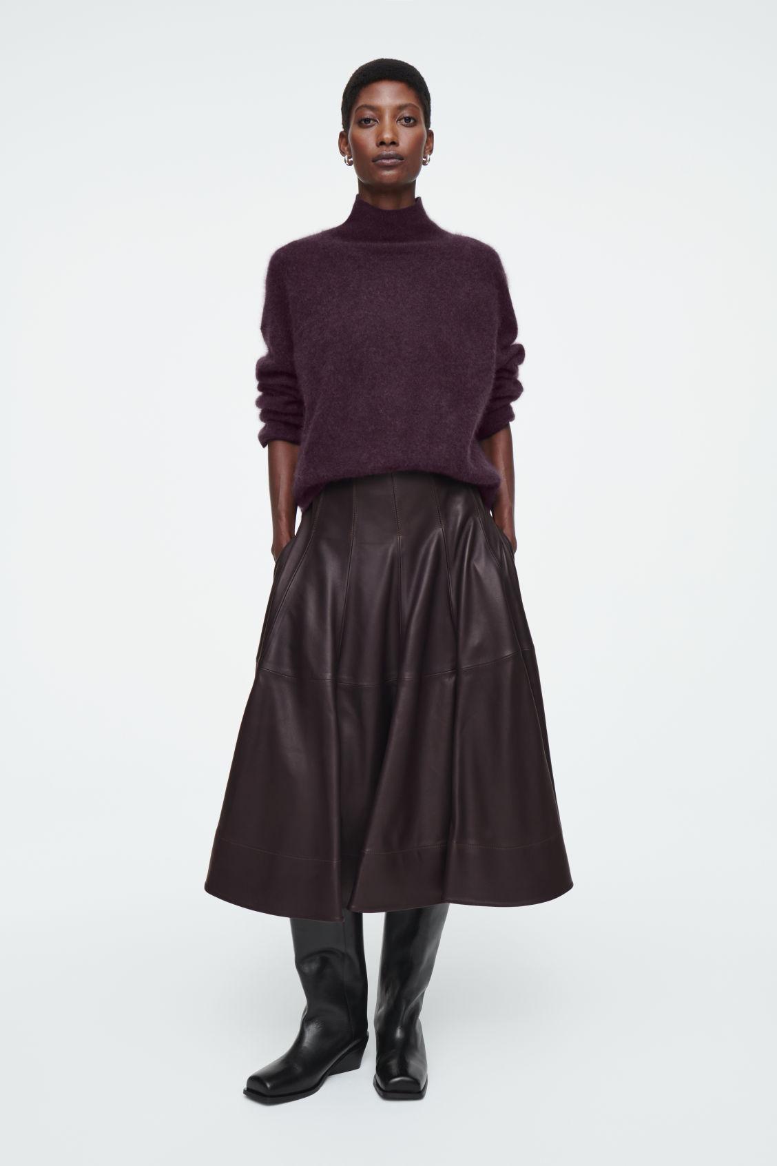 Mariska faux leather midi skirt hotsell