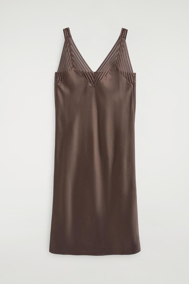 summer satin slip dress by the brown clothing co The Satin Square-Neck Slip Dress main image 1
