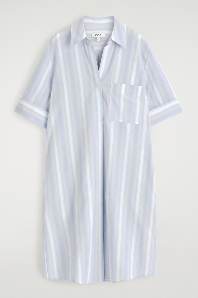 cos a-line short-sleeved shirt dress A-LINE MINI SHIRT DRESS - WHITE