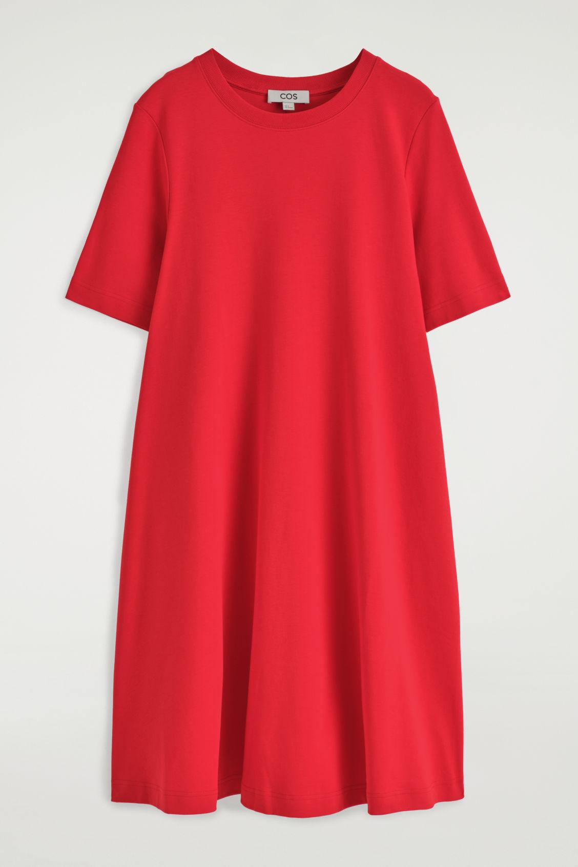 knee length linen dresses Linen Long Dress GLORIA with Short Sleeves and Wide Skirt XL / Royal blue main image 0