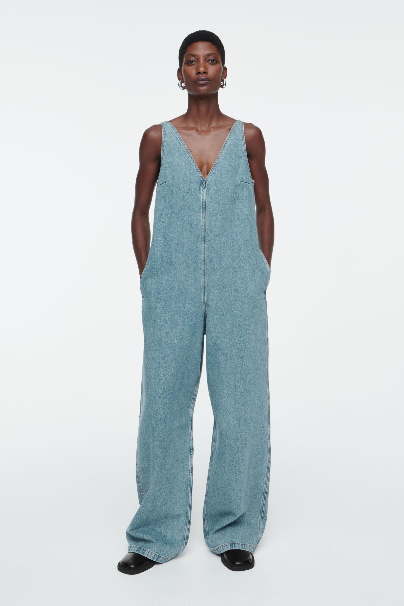 Sleeveless Jumpsuit Warehouse Denim Jumpsuit COS V-neck Denim