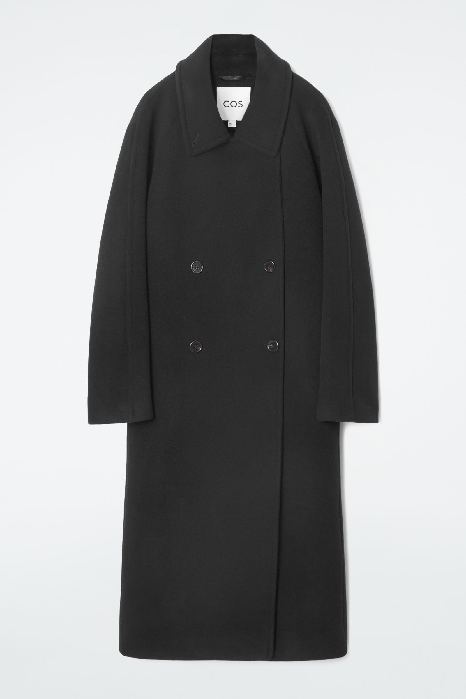 COS Oversized Double breasted Wool Coat in Black Lyst UK