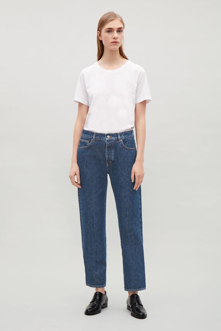 cos high waisted tapered jeans