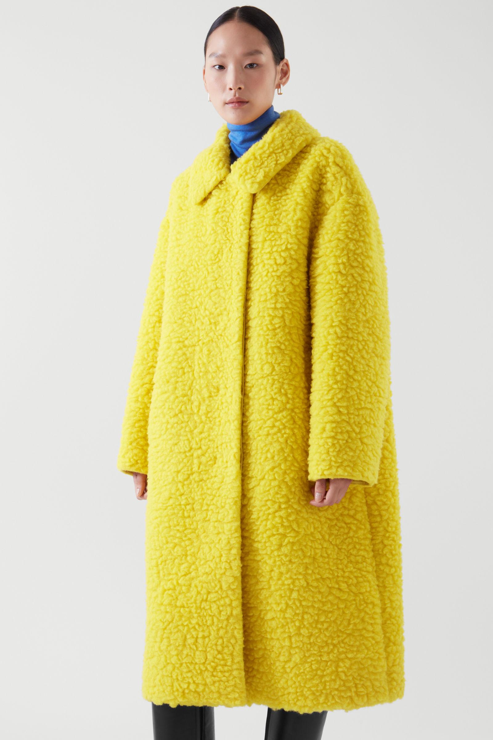 COS Wool Teddy Coat in Yellow | Lyst UK