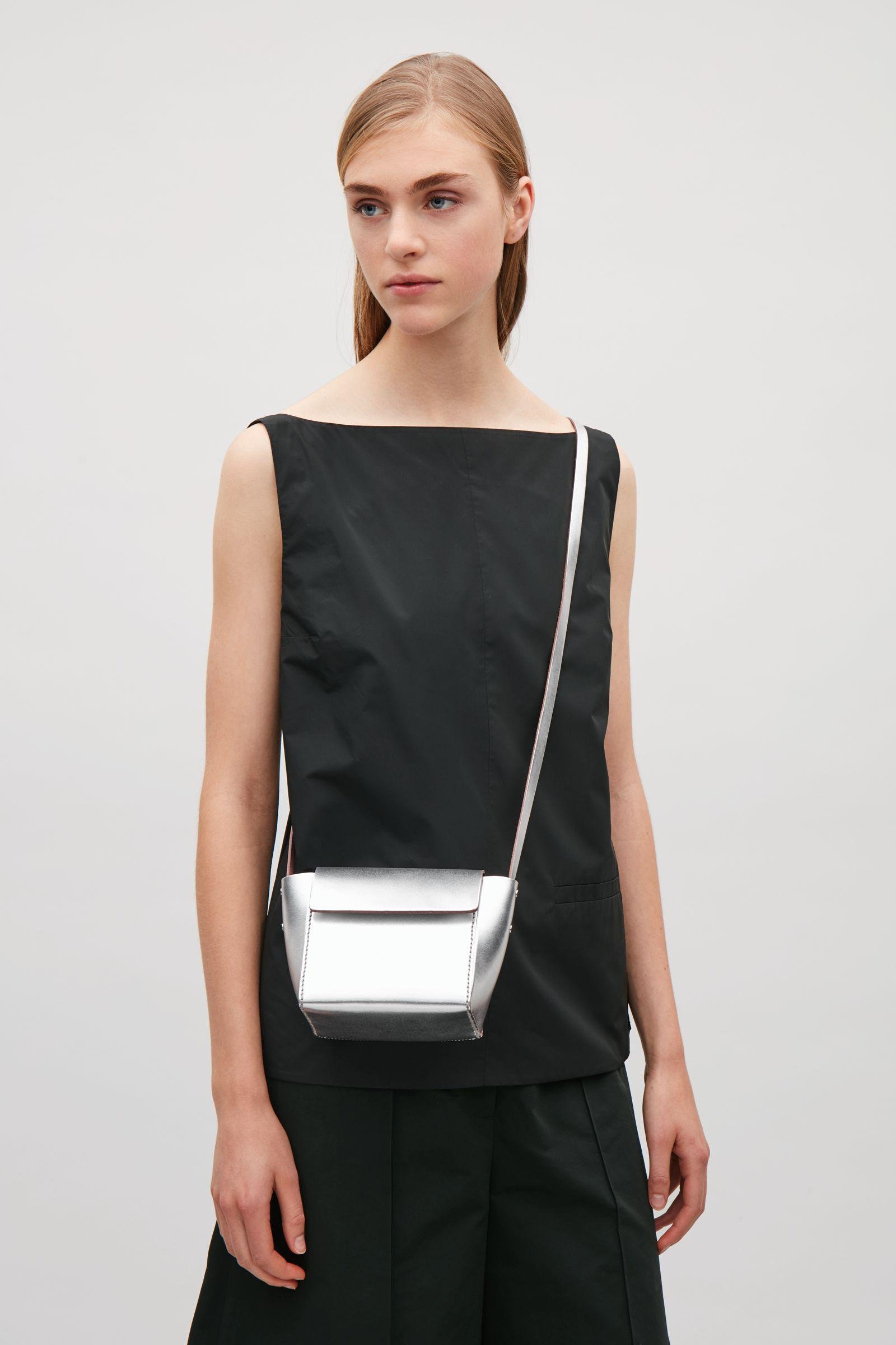 COS Small Constructed Bag in Metallic | Lyst