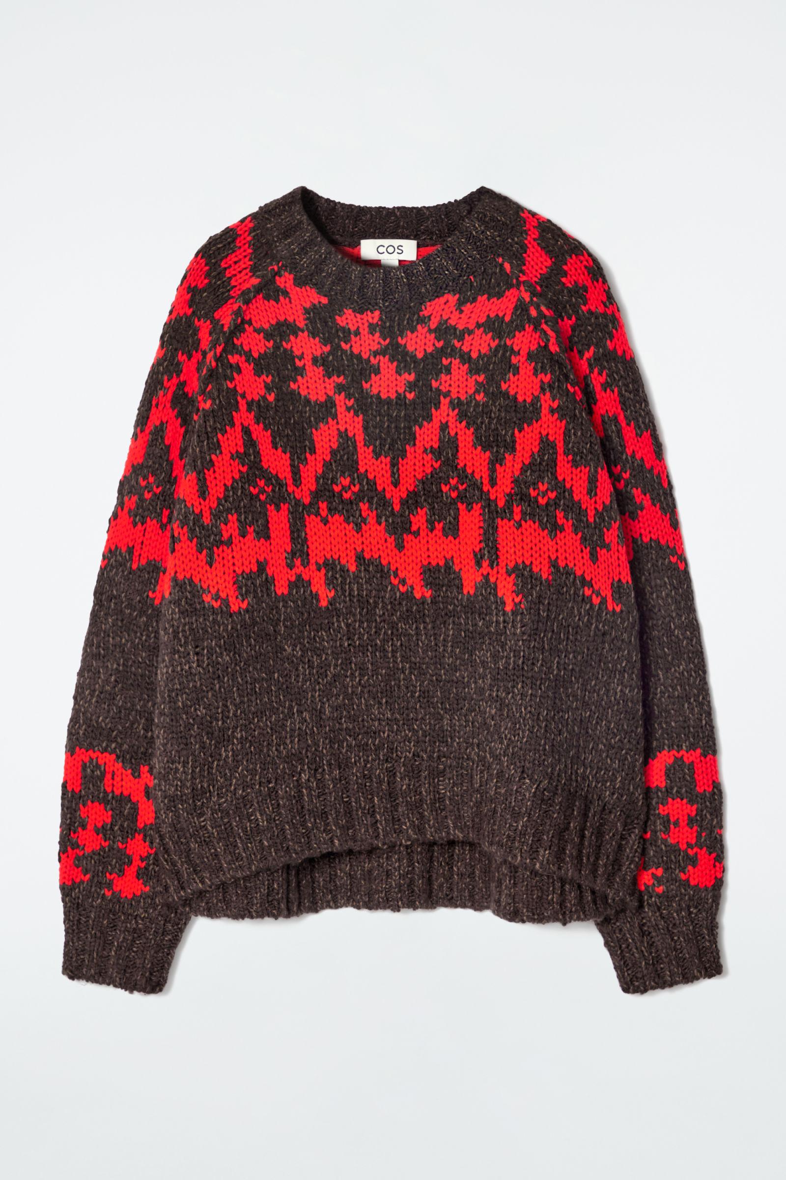 Fair Isle Cos Wollpullover COS Fair-isle Wool Sweater In Red Lyst UK
