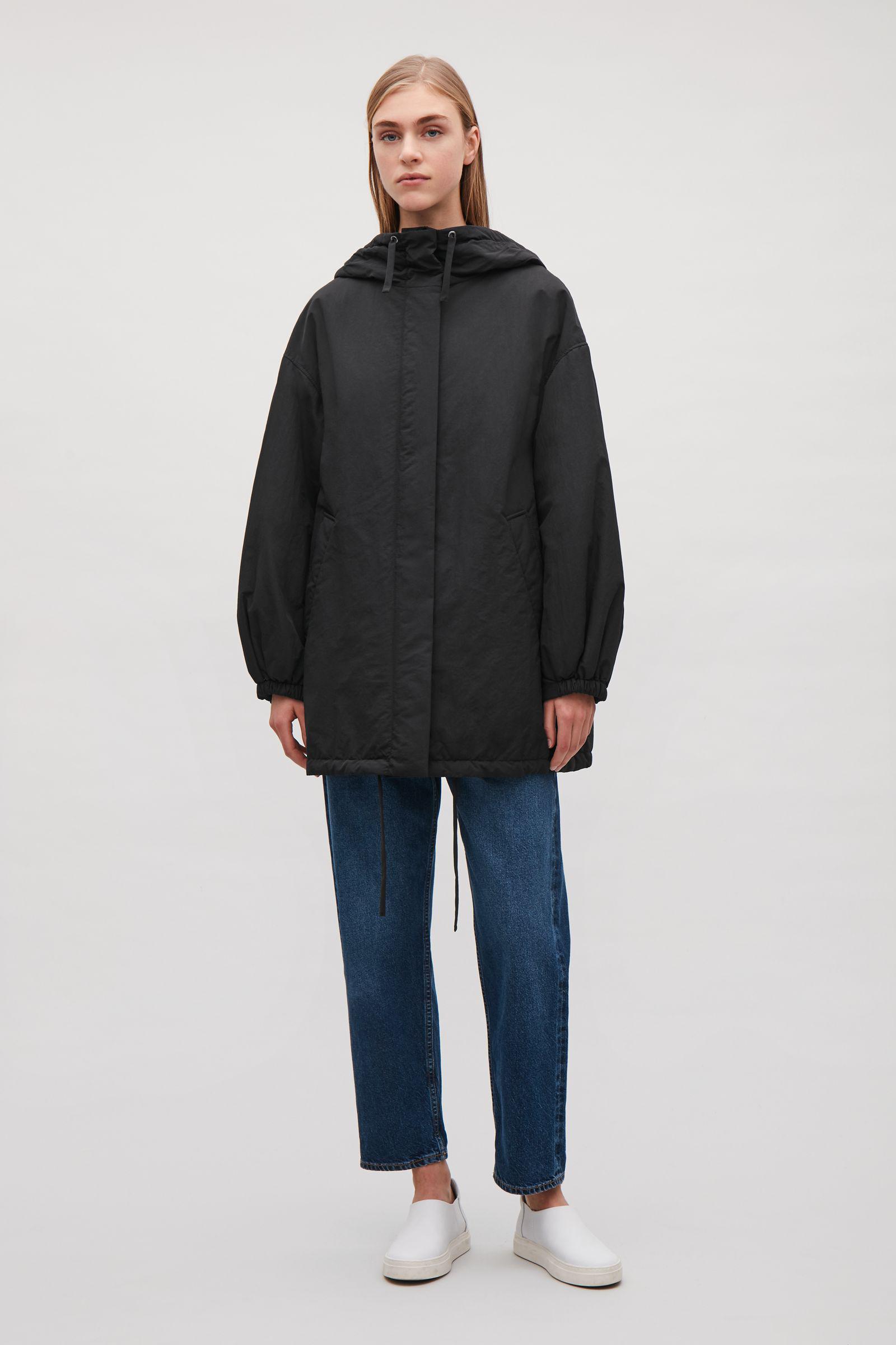 COS Cotton Oversized Padded Parka in Black - Lyst