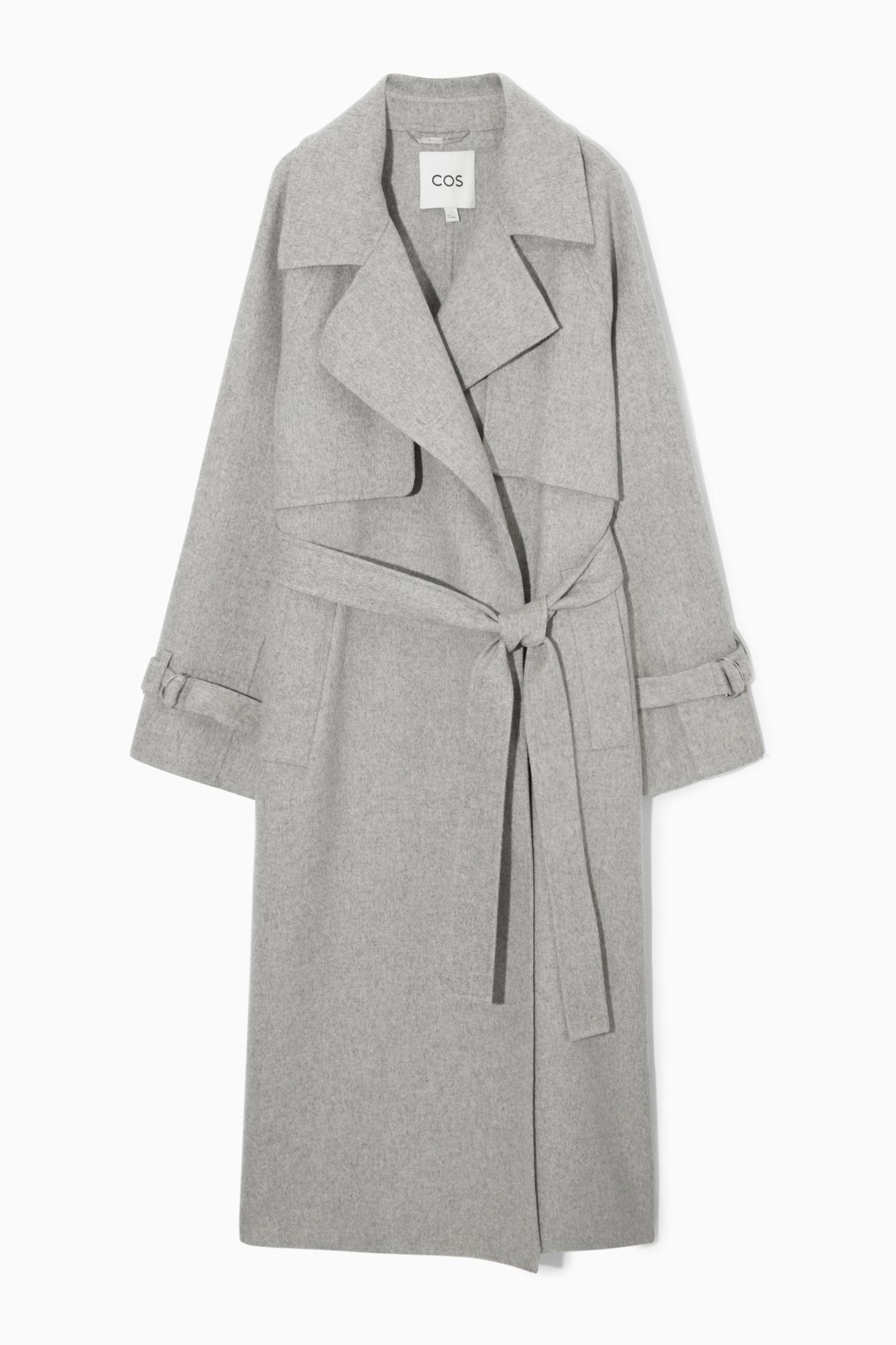 COS Double-faced Wool Trench Coat in Grey | Lyst UK