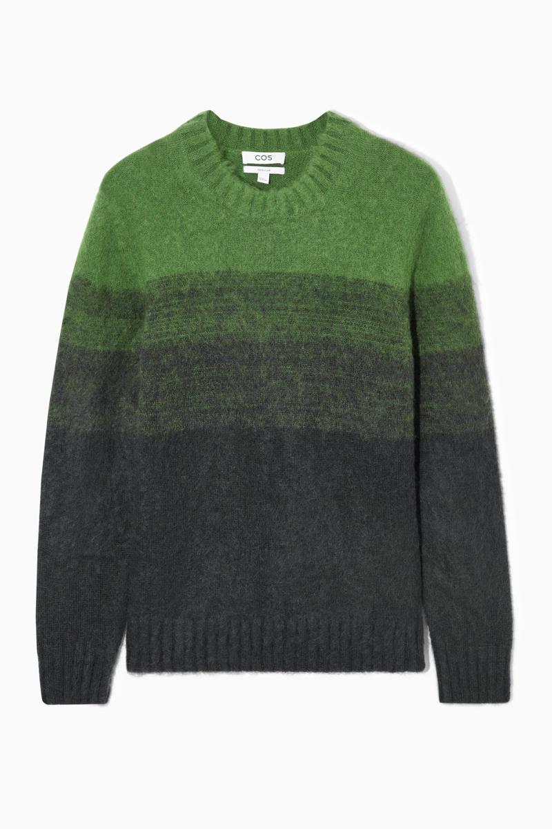 COS Pullover Aus Mohair-mix In Colour-block-optik in Grün für