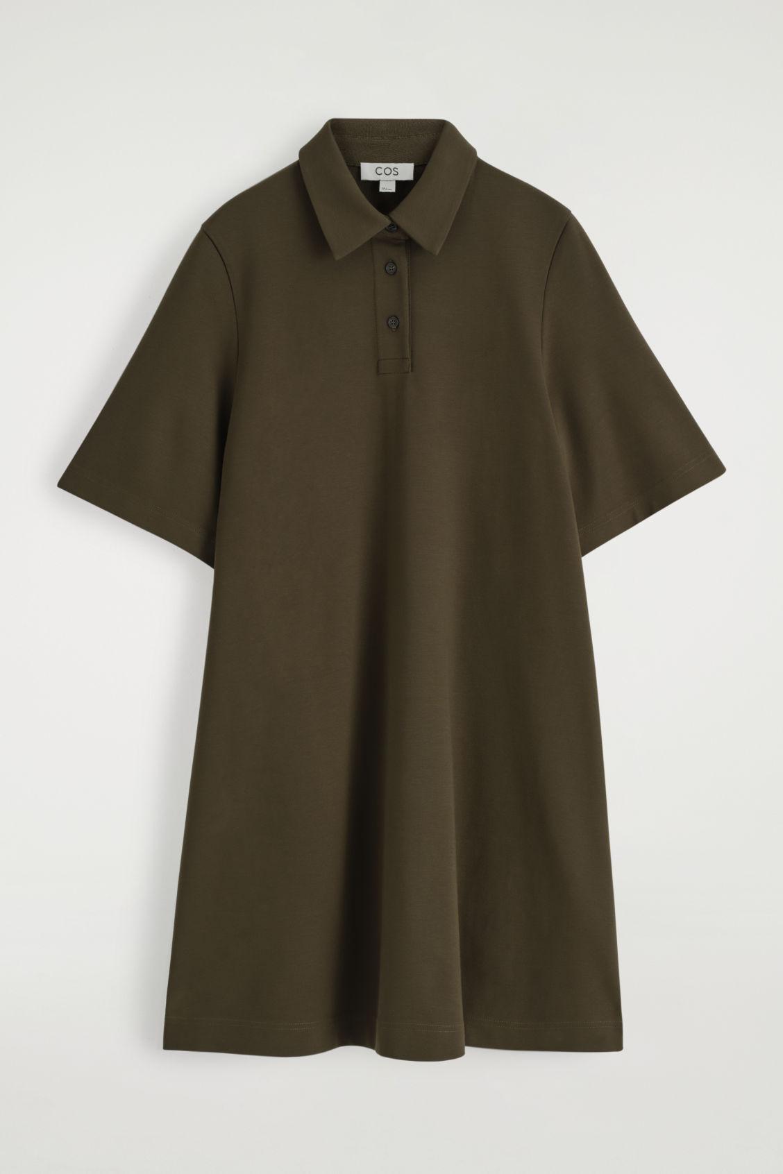 cos shirt dress green Cos Khaki Green Asymmetric Shirt Dress