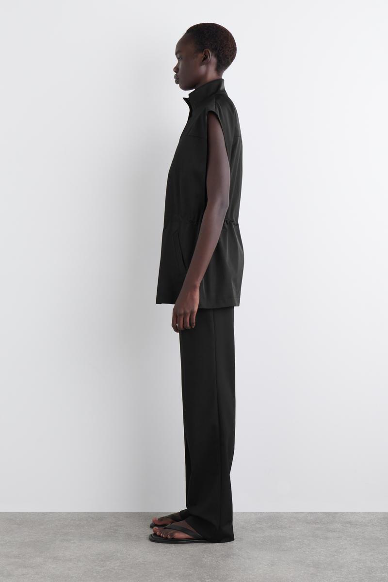 COS Mock-Neck Utility Vest in Black | Lyst