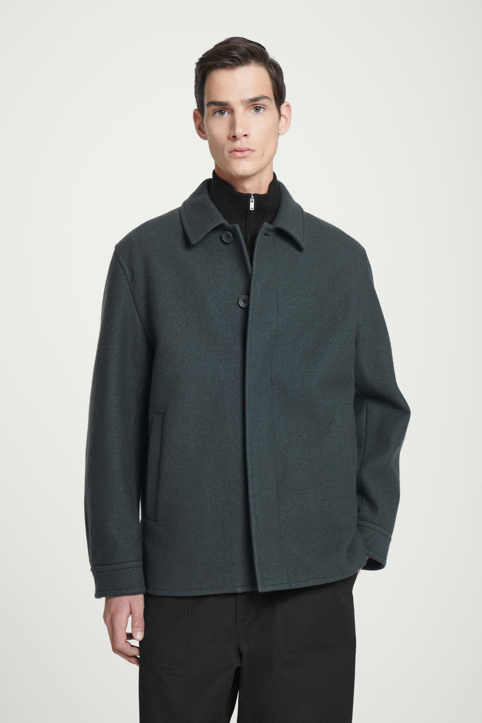 COS Felted Wool Jacket in Green for Men | Lyst UK