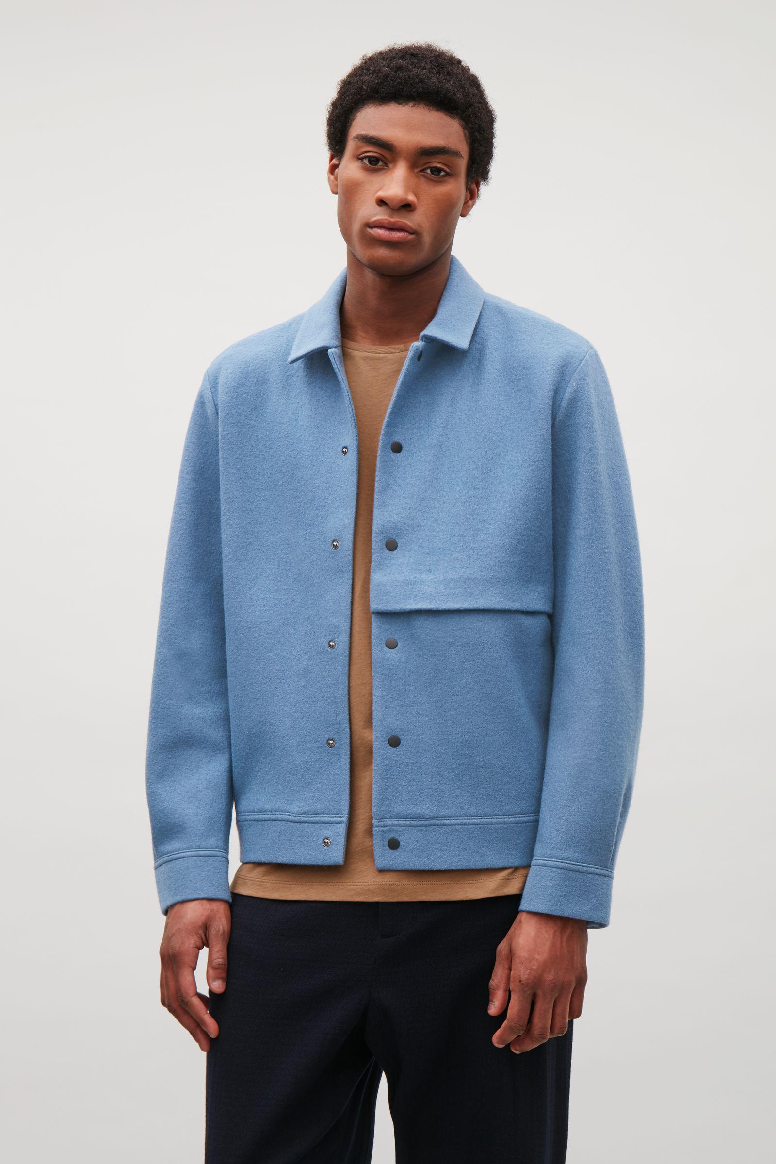 COS Boiled Wool Jacket in Blue for Men | Lyst