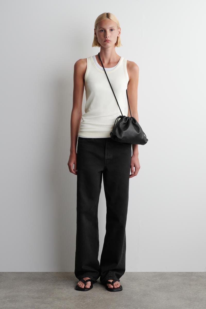 COS Mini Cavatelli Clutch Bag - Leather in Black | Lyst