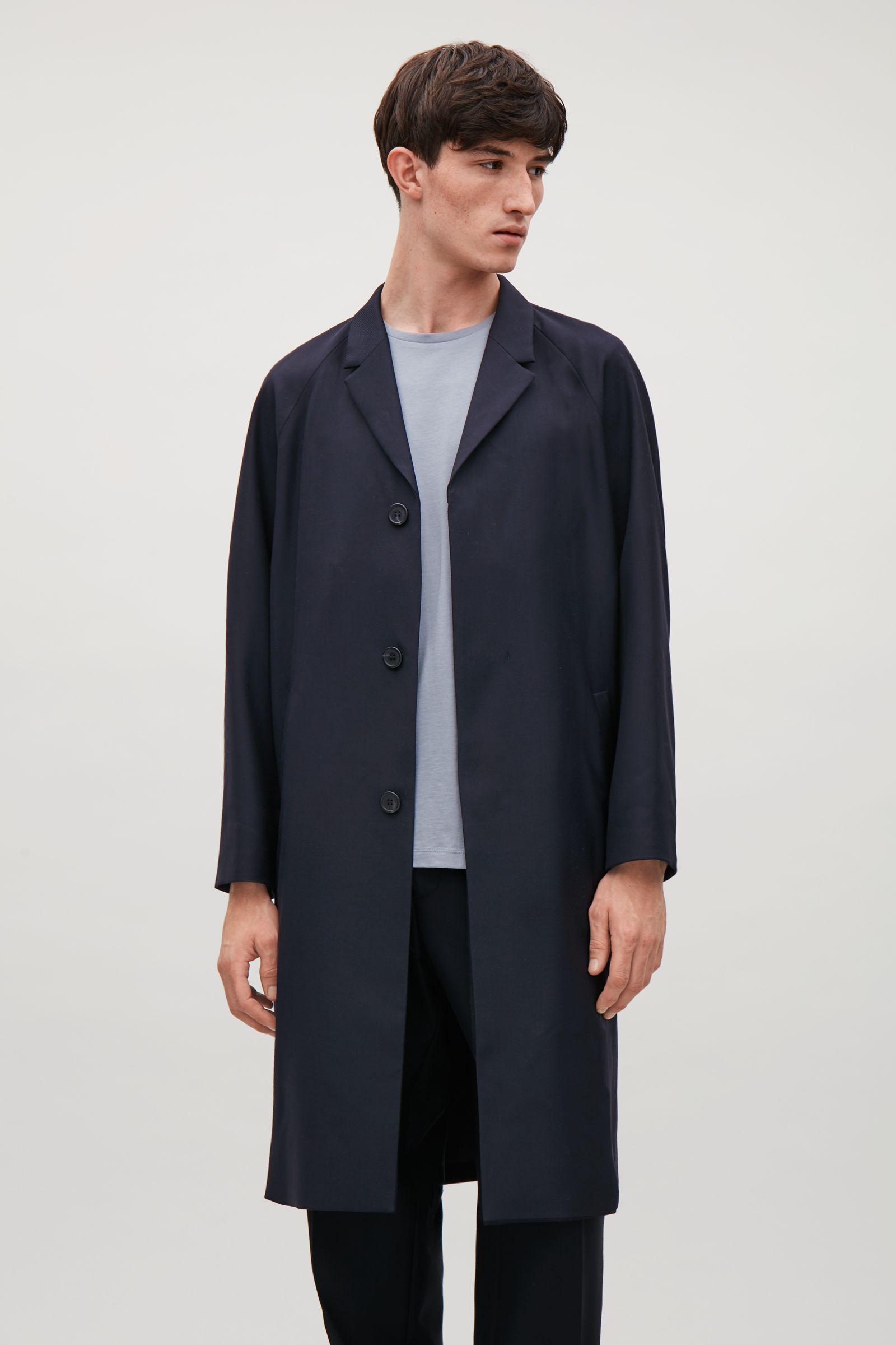 COS Raglan-sleeve Wool Coat in Dark Navy (Blue) for Men | Lyst