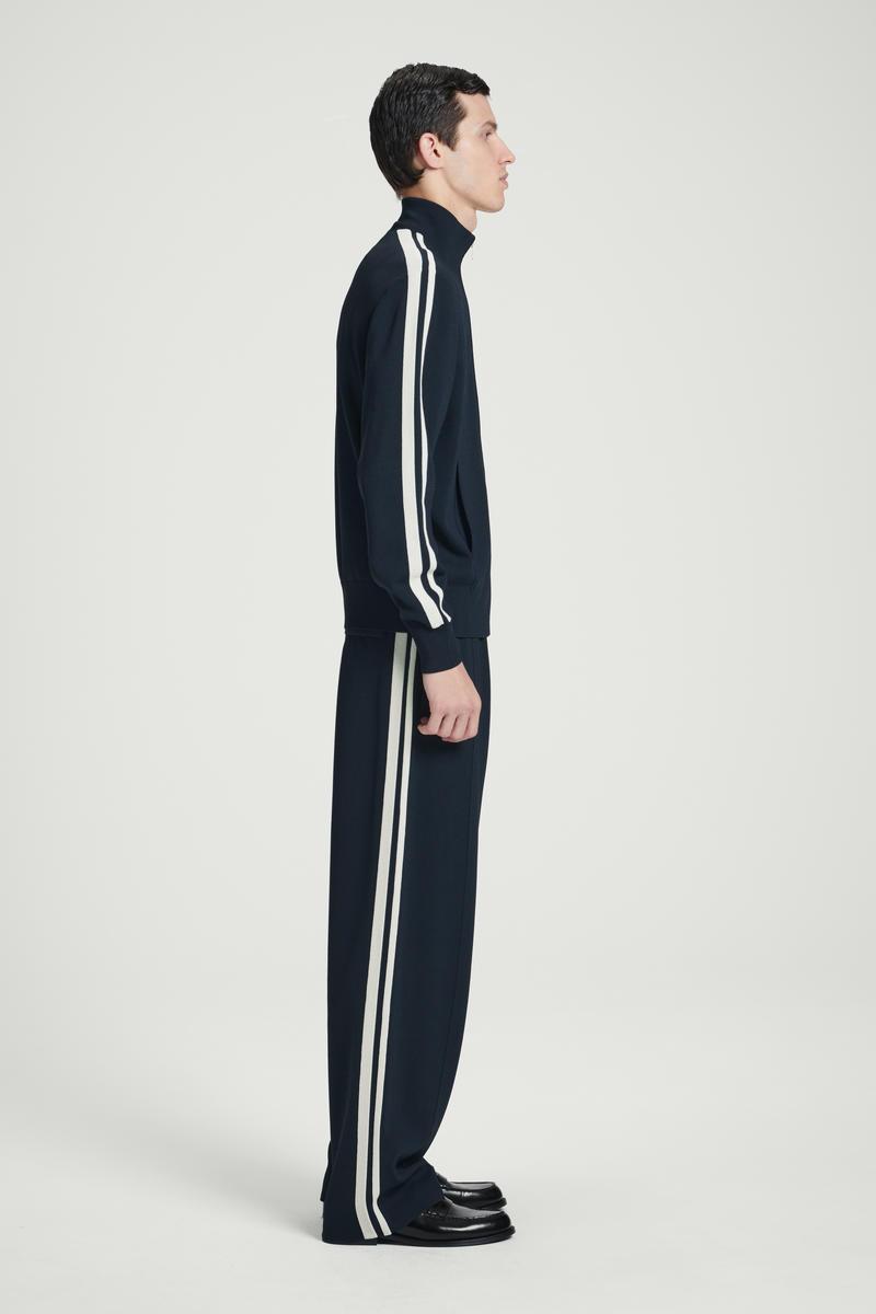 COS コントラストストライプニット　トラックジャケット S ネイビー COS Contrast-stripe Knitted Track Jacket in Blue for Men | Lyst