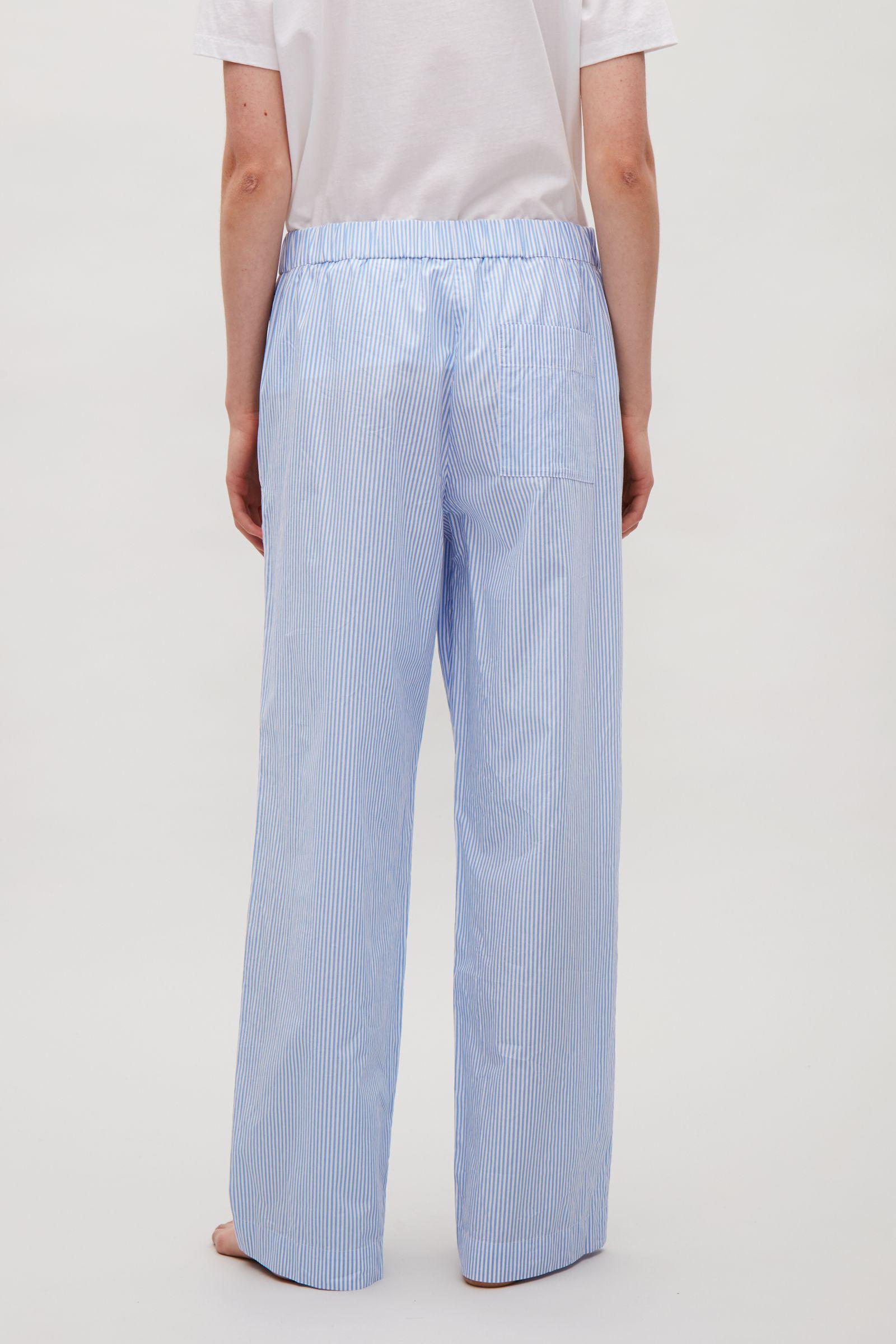 COS Striped Cotton Pyjama Trousers in Blue | Lyst
