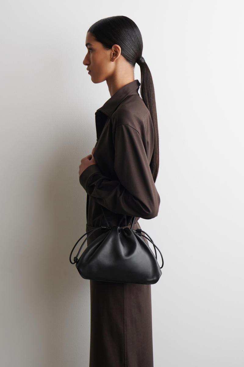 COS Mini Cavatelli Clutch Bag - Leather in Black | Lyst