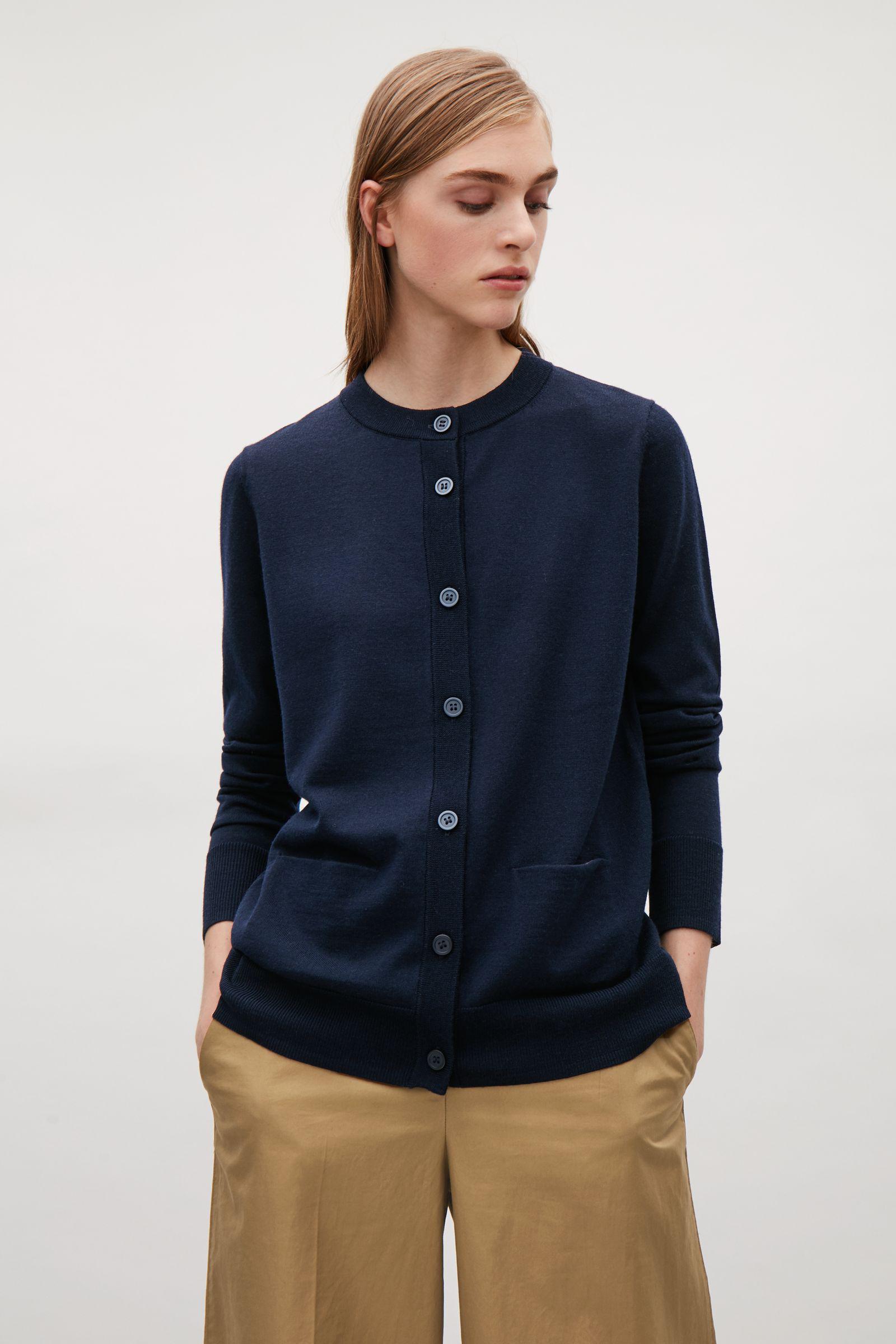 cos blue cardigan