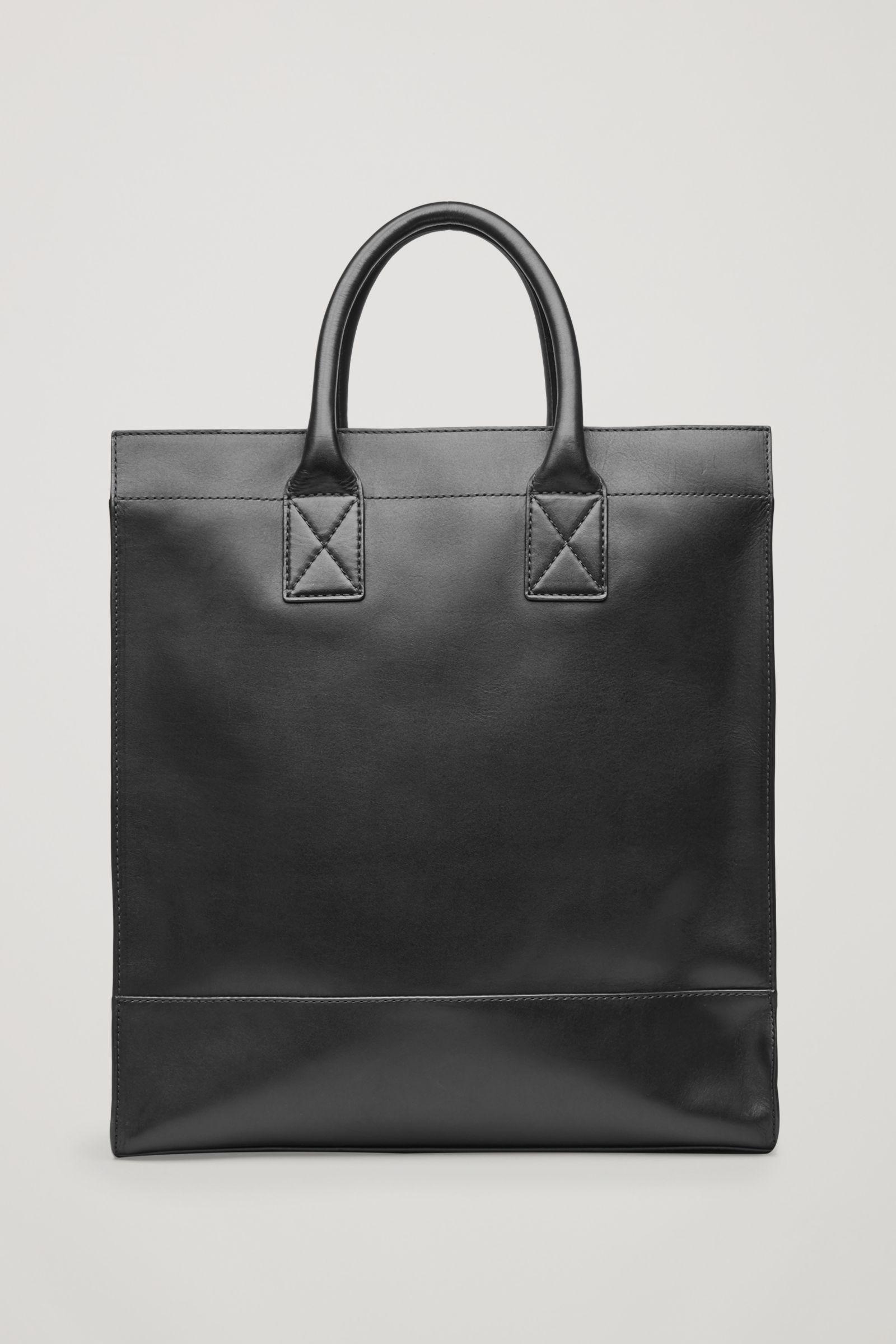 COS Leather Tote Bag in Black for Men - Lyst